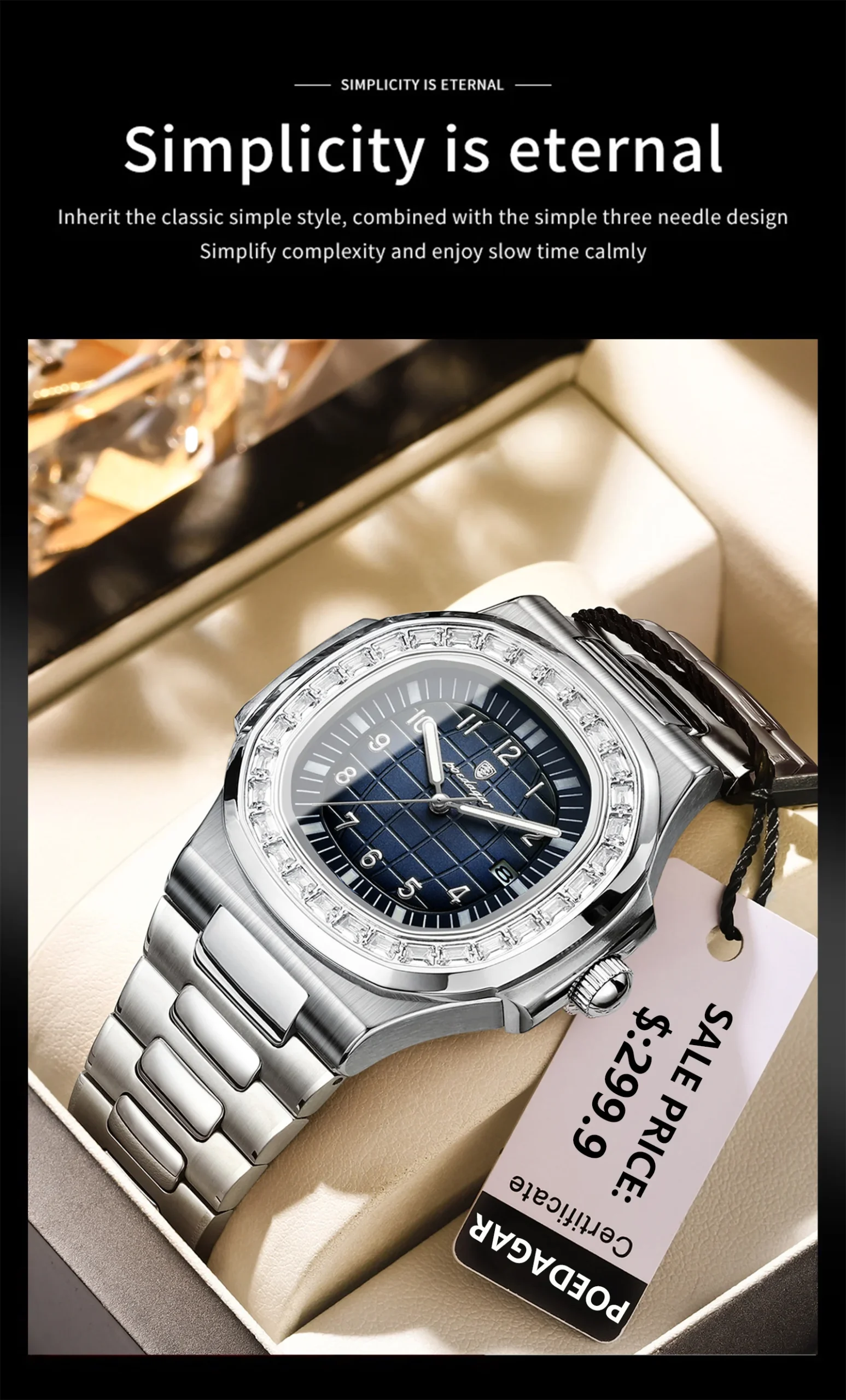 POEDAGAR 925 Quartz Analog Watch information.