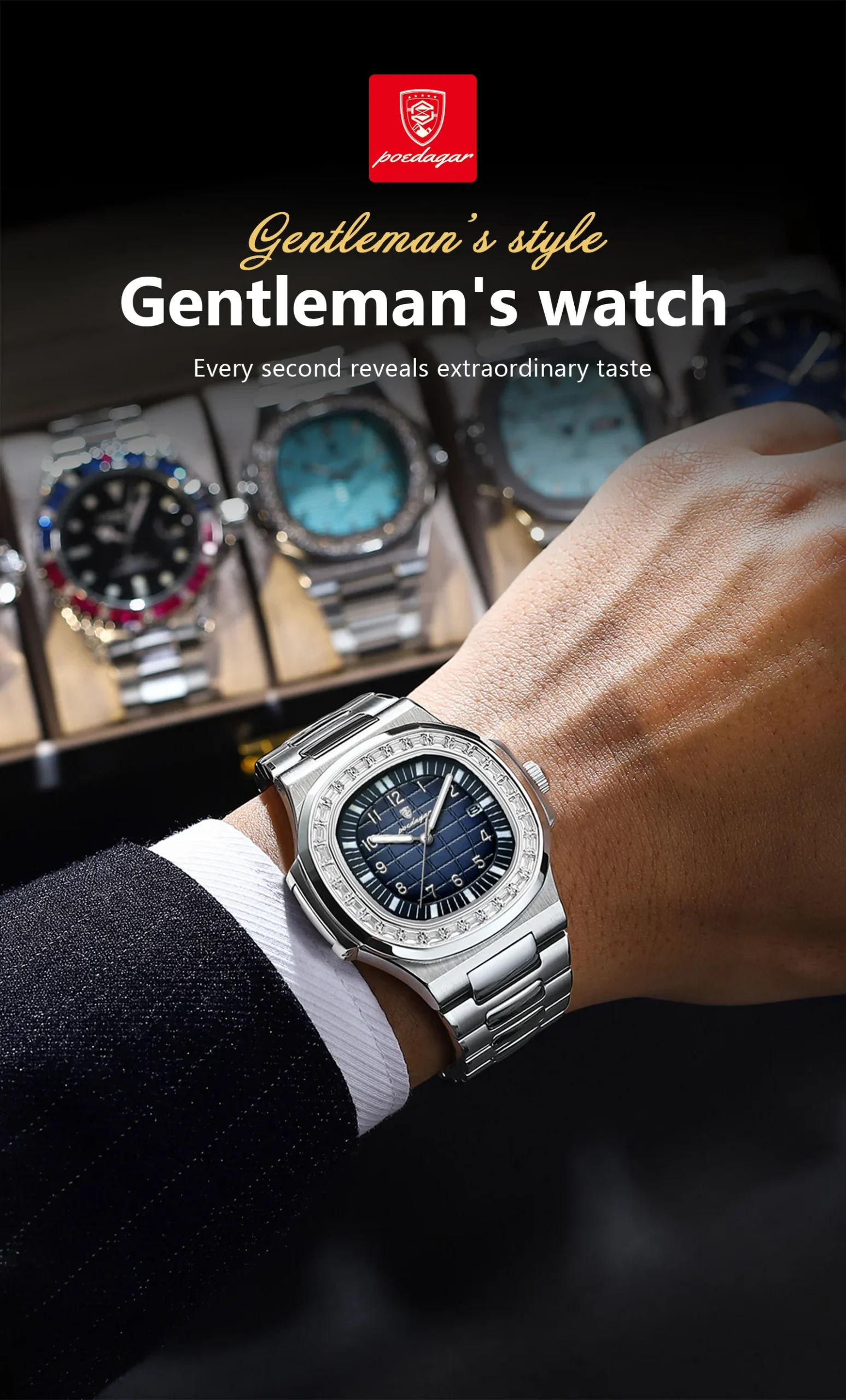 POEDAGAR 925 Quartz Analog Watch information.