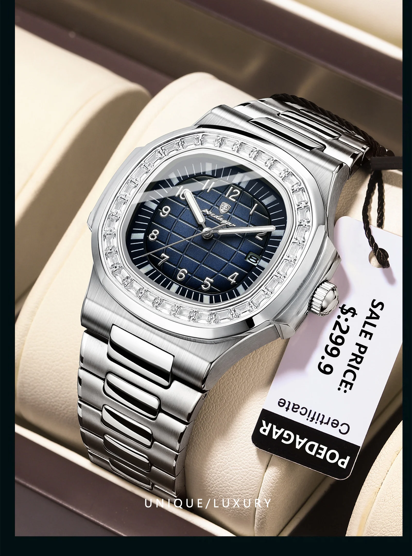 POEDAGAR 925 Quartz Analog Watch information.