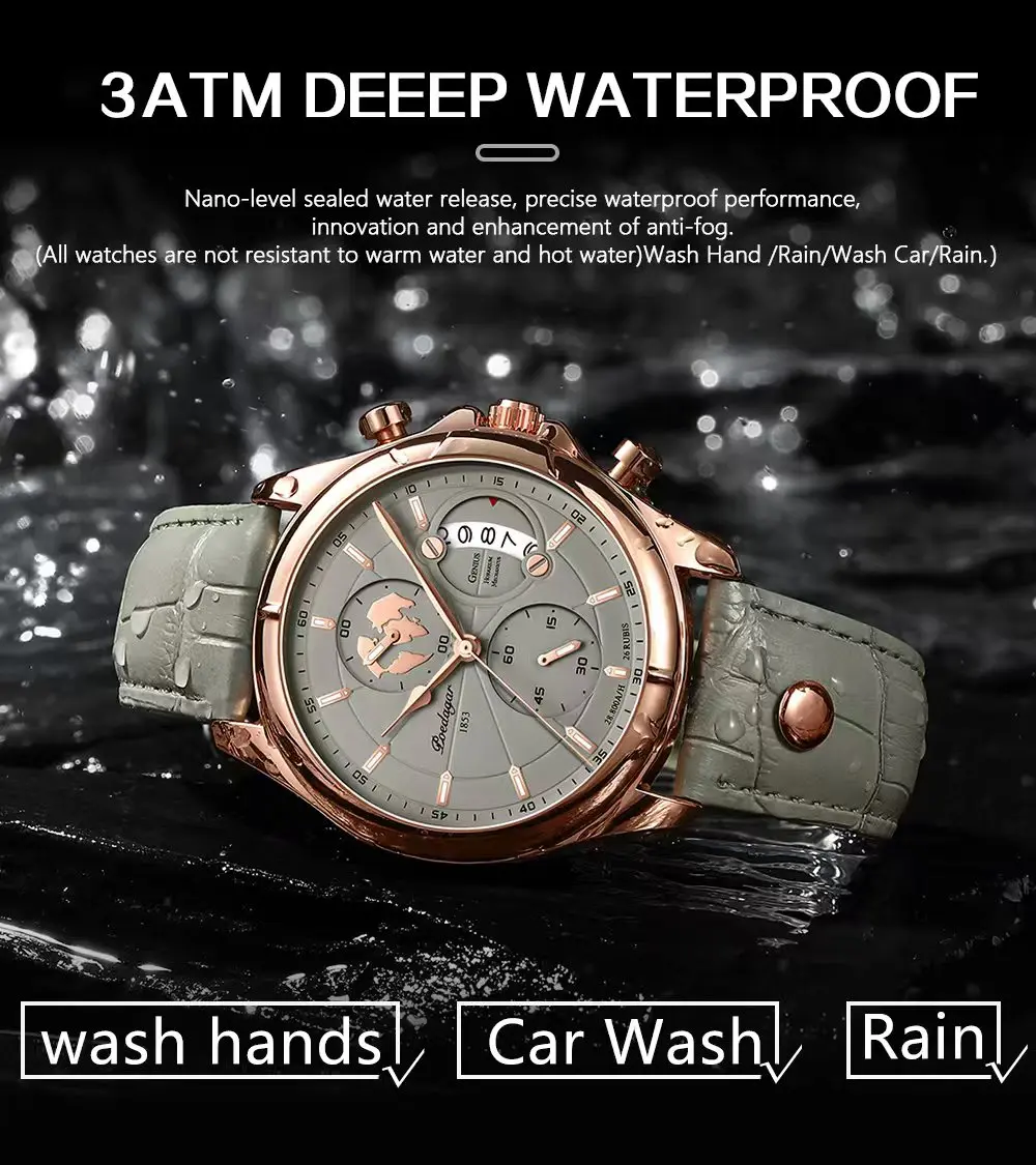 POEDAGAR 989 Quartz Chronograph Watch information.