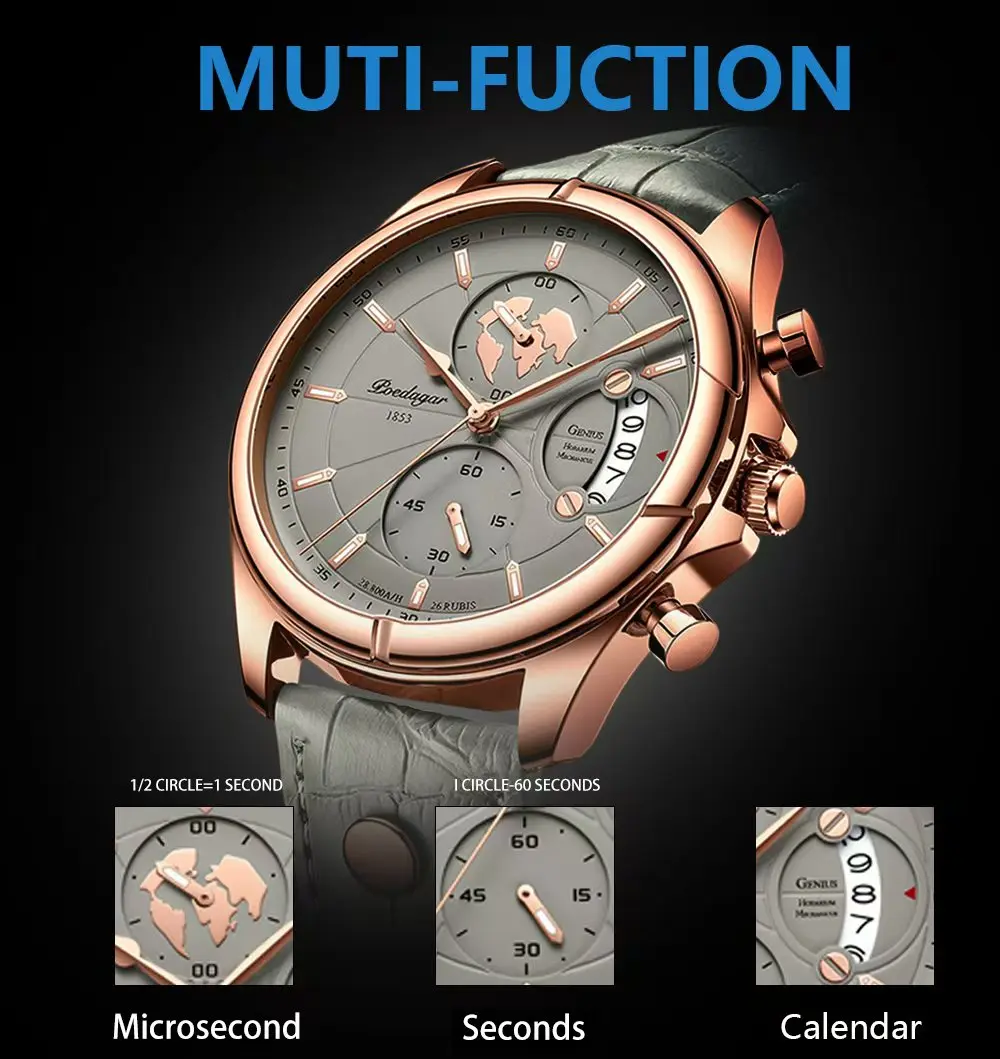 POEDAGAR 989 Quartz Chronograph Watch information.