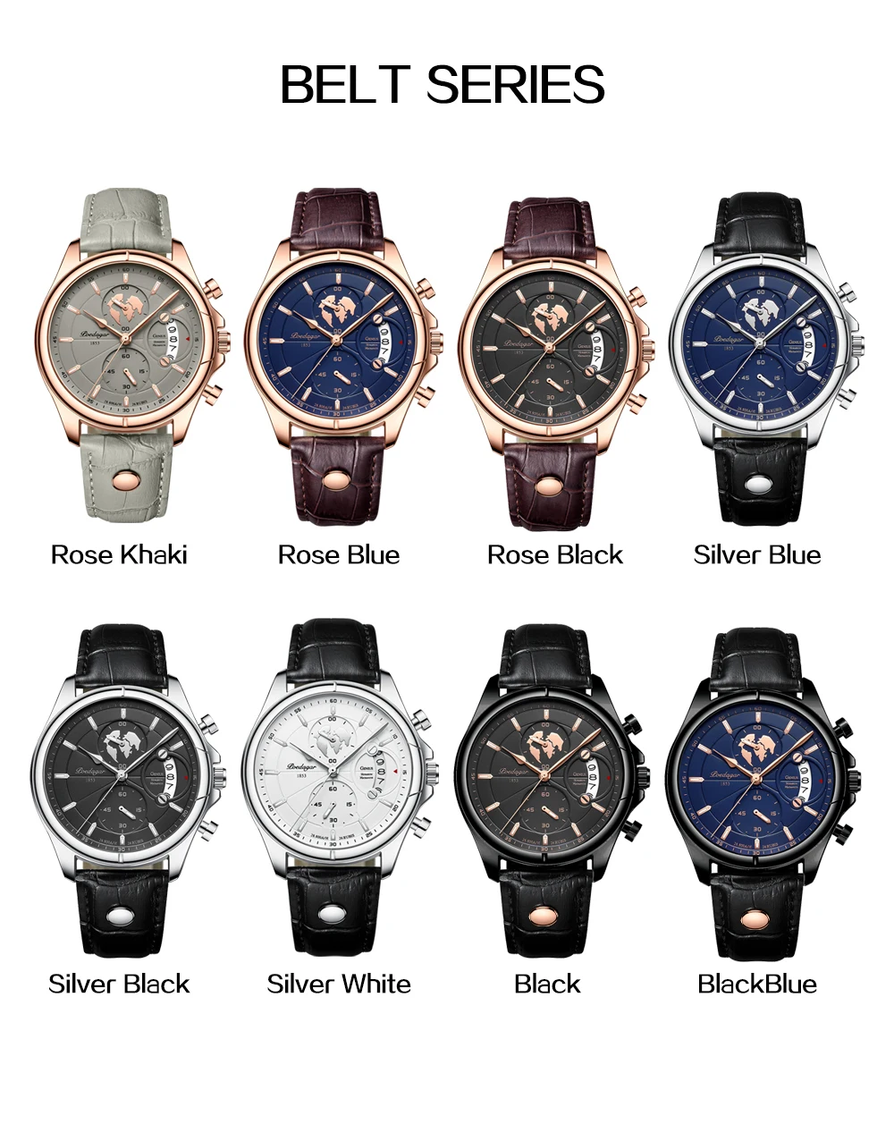 POEDAGAR 989 Quartz Chronograph Watch information.