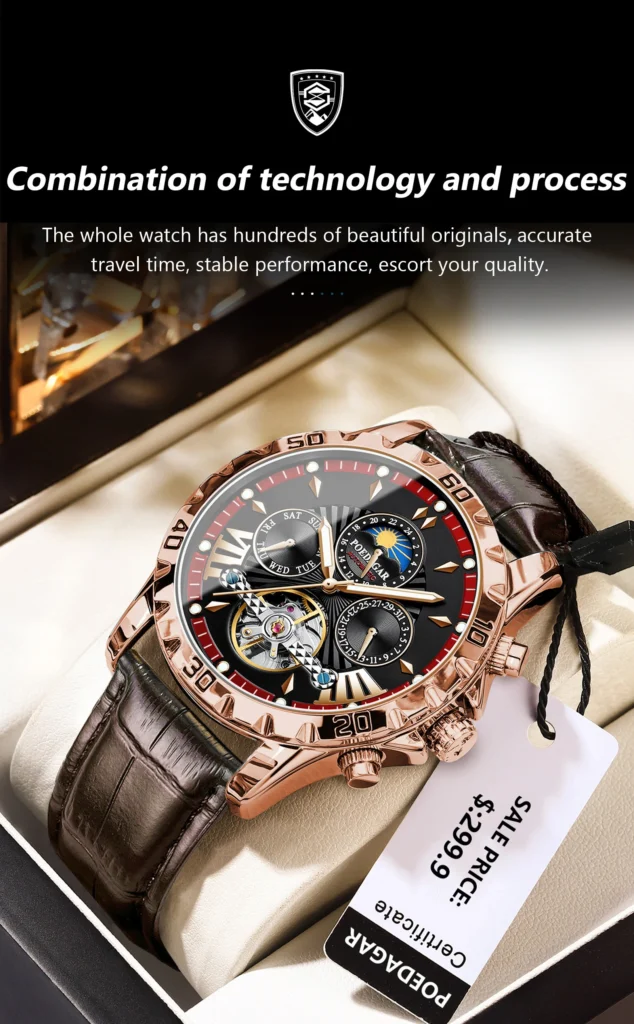 POEDAGAR 1410L Automatic Skeleton Watch information.