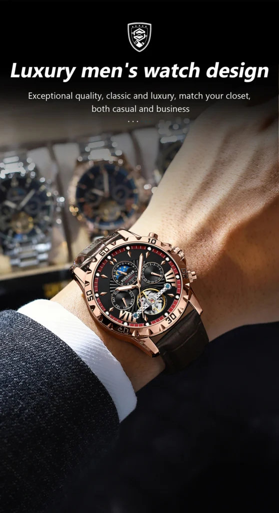 POEDAGAR 1410L Automatic Skeleton Watch information.
