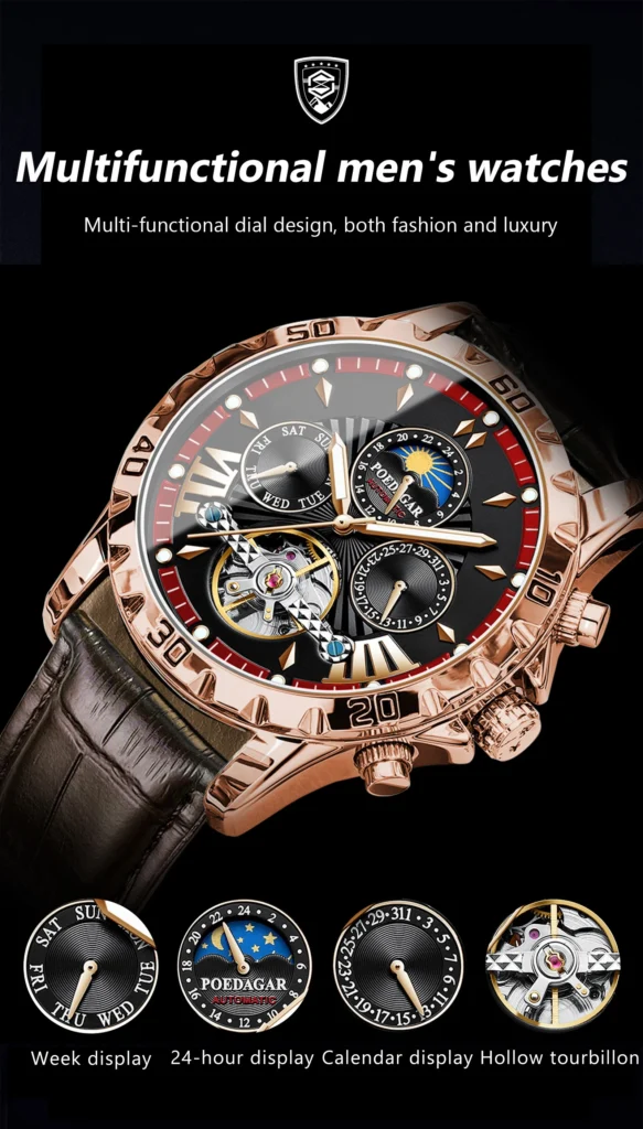 POEDAGAR 1410L Automatic Skeleton Watch information.
