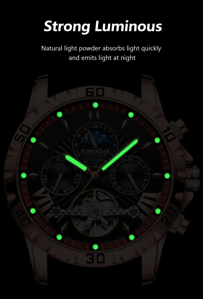 POEDAGAR 1410L Automatic Skeleton Watch information.