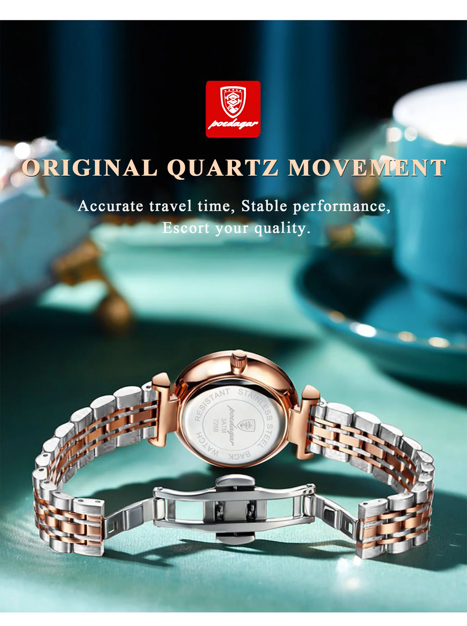 POEDAGAR 726 Quartz Analog Watch information.