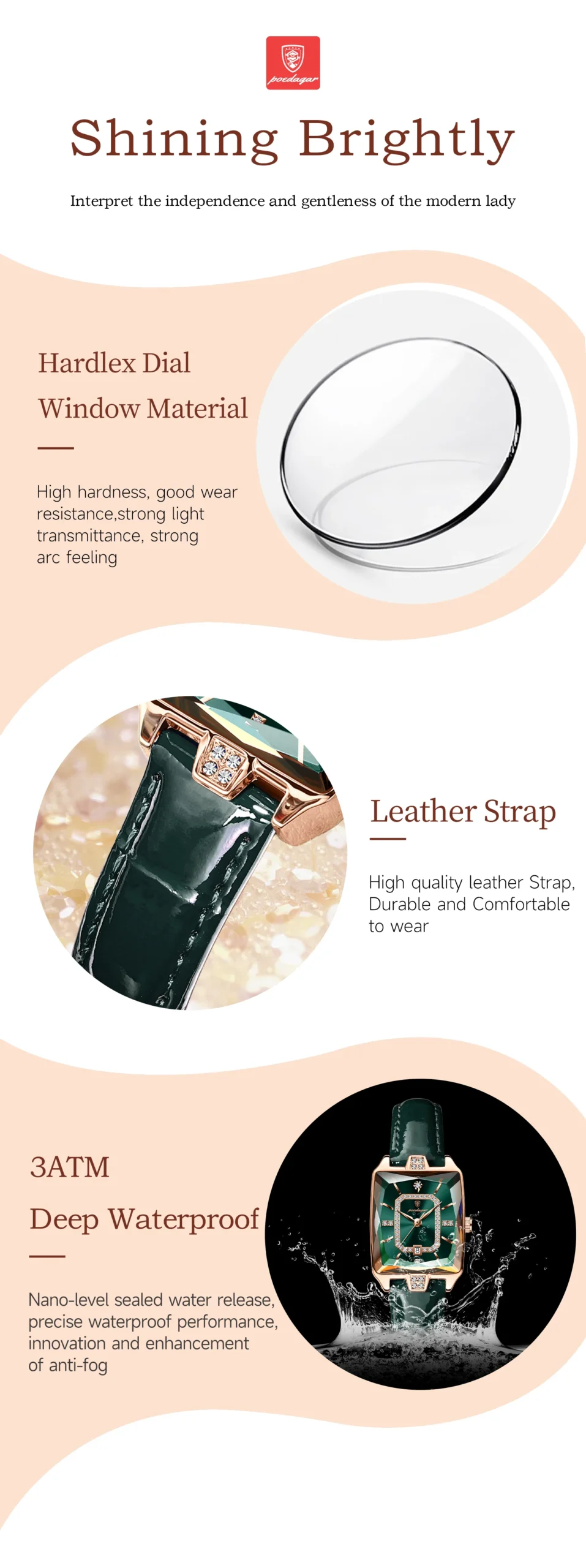 POEDAGAR 785L Quartz Analog Watch information.