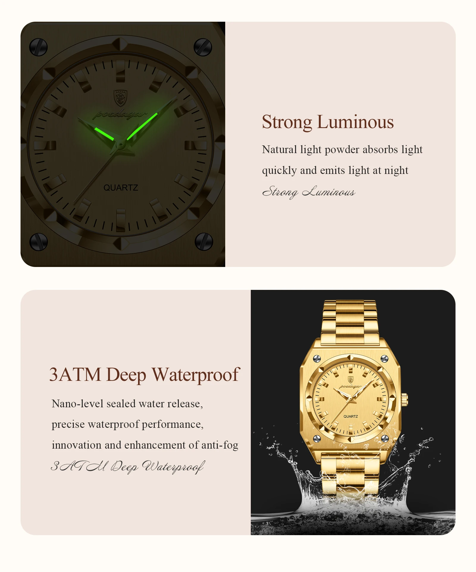 POEDAGAR 788 Quartz Analog Watch information.