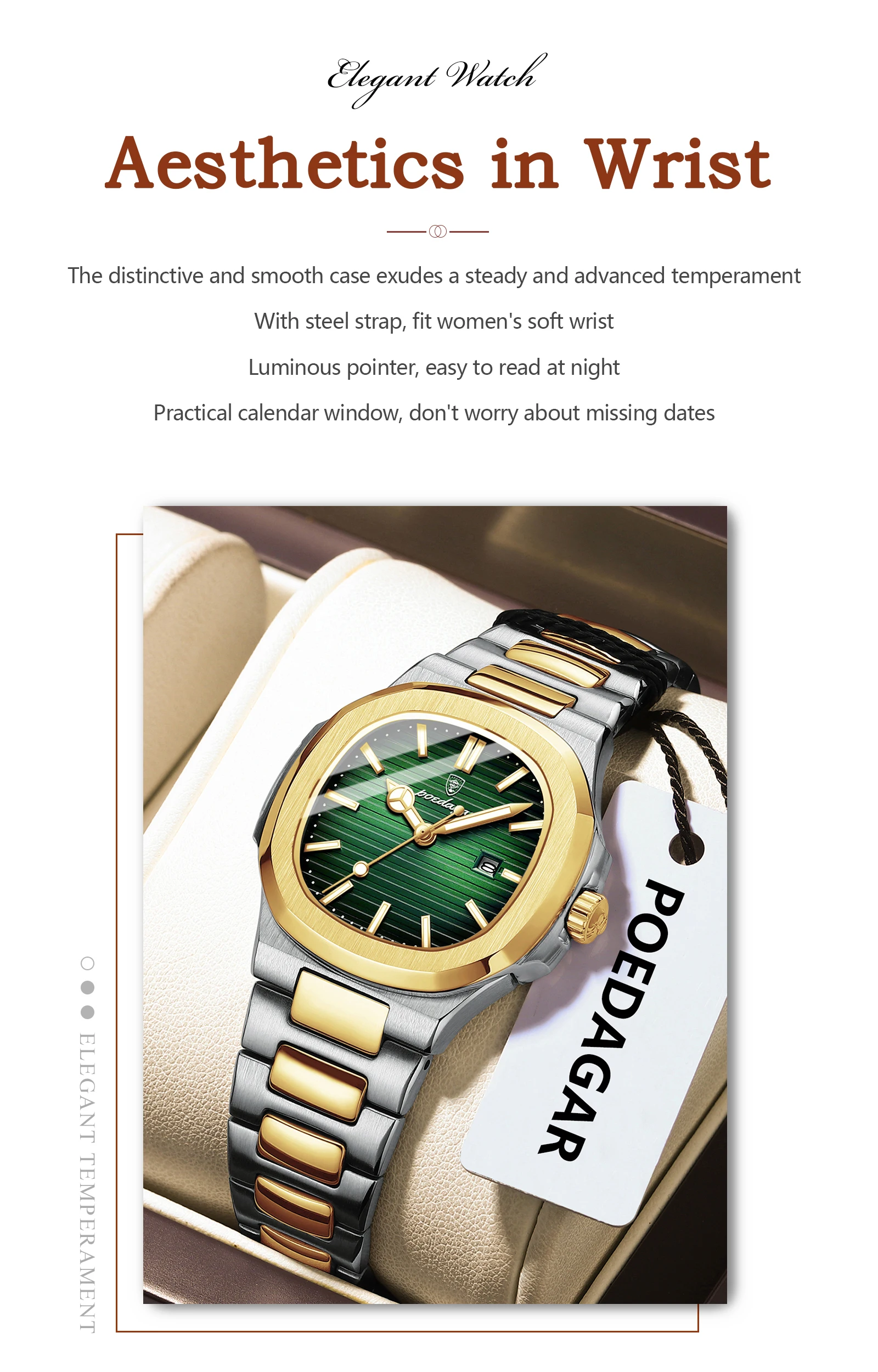 POEDAGAR 789 Quartz Analog Watch information.