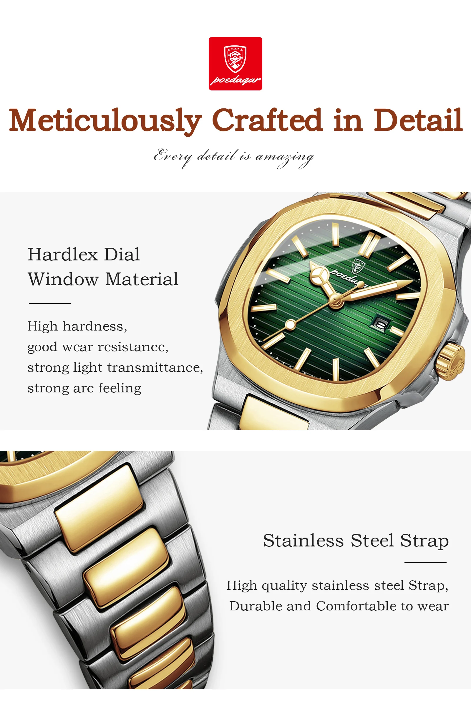 POEDAGAR 789 Quartz Analog Watch information.