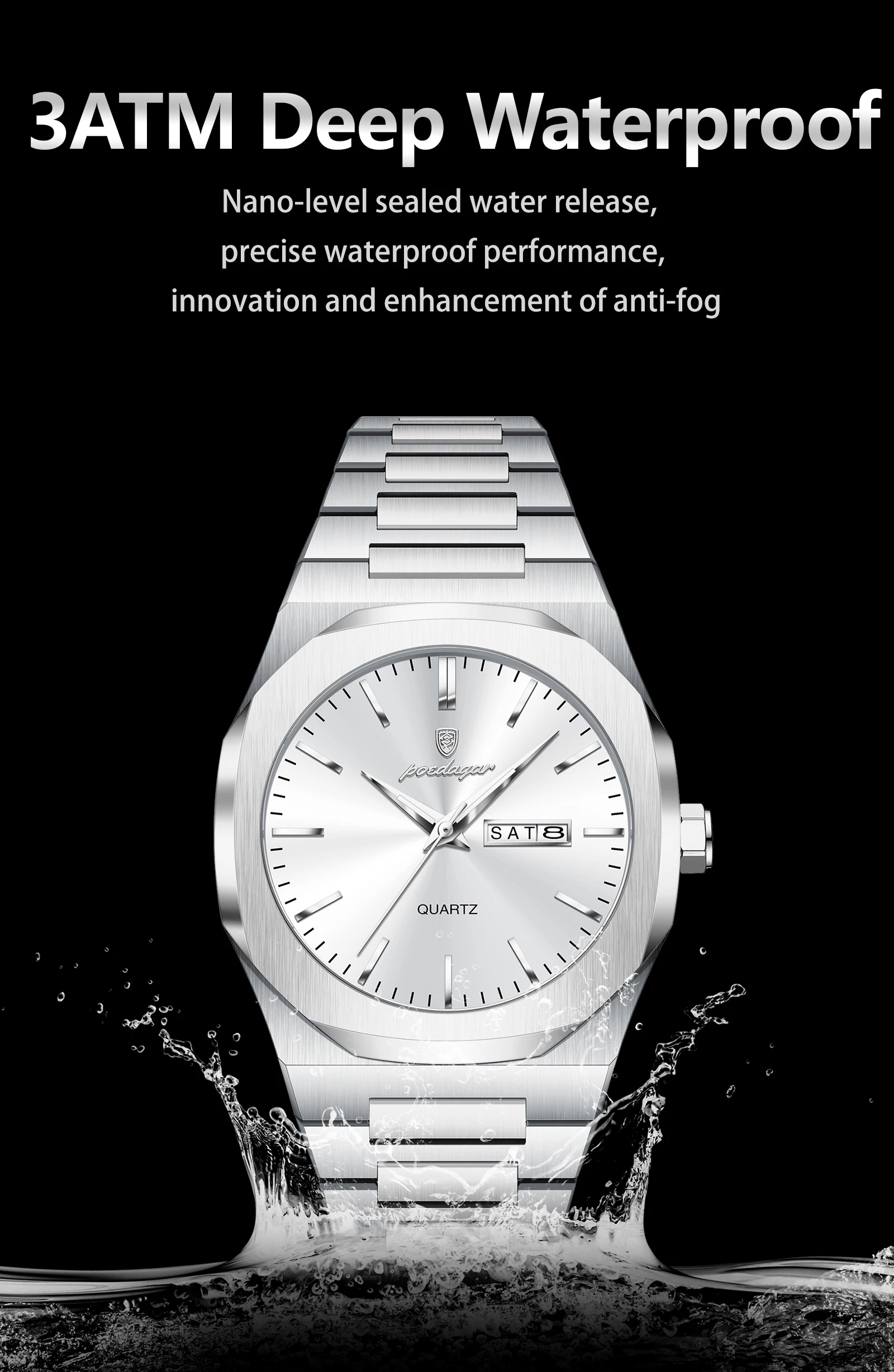 POEDAGAR 825 Quartz Analog Watch information.