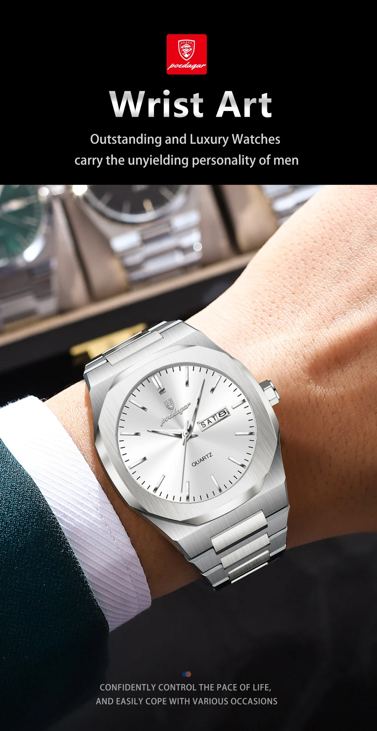 POEDAGAR 825 Quartz Analog Watch information.
