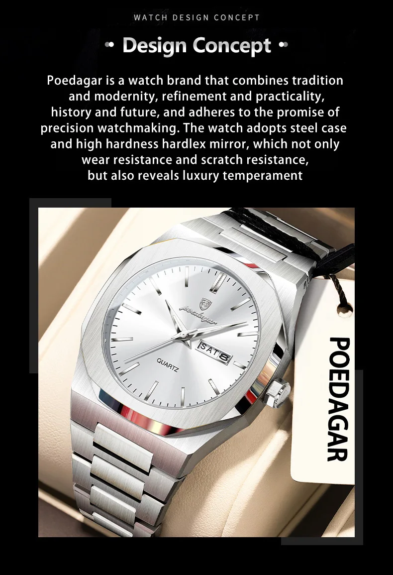 POEDAGAR 825 Quartz Analog Watch information.