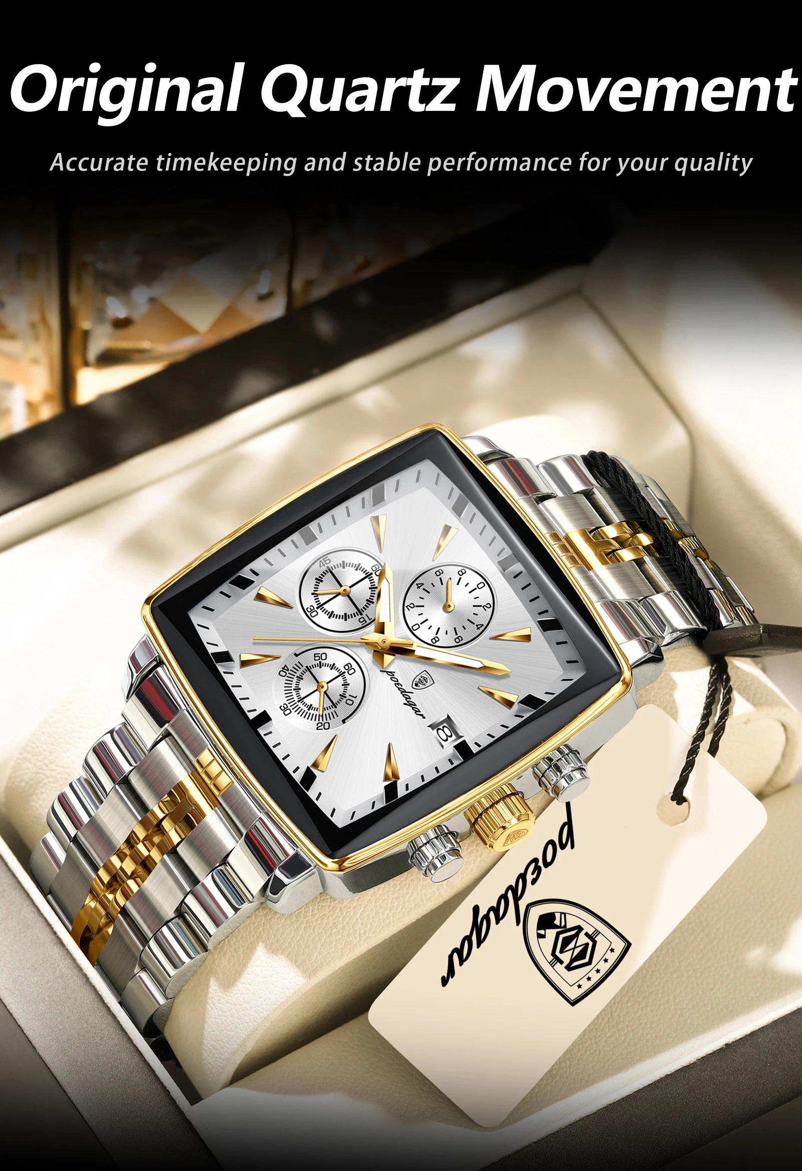 POEDAGAR 866 Quartz Chronograph Watch information.