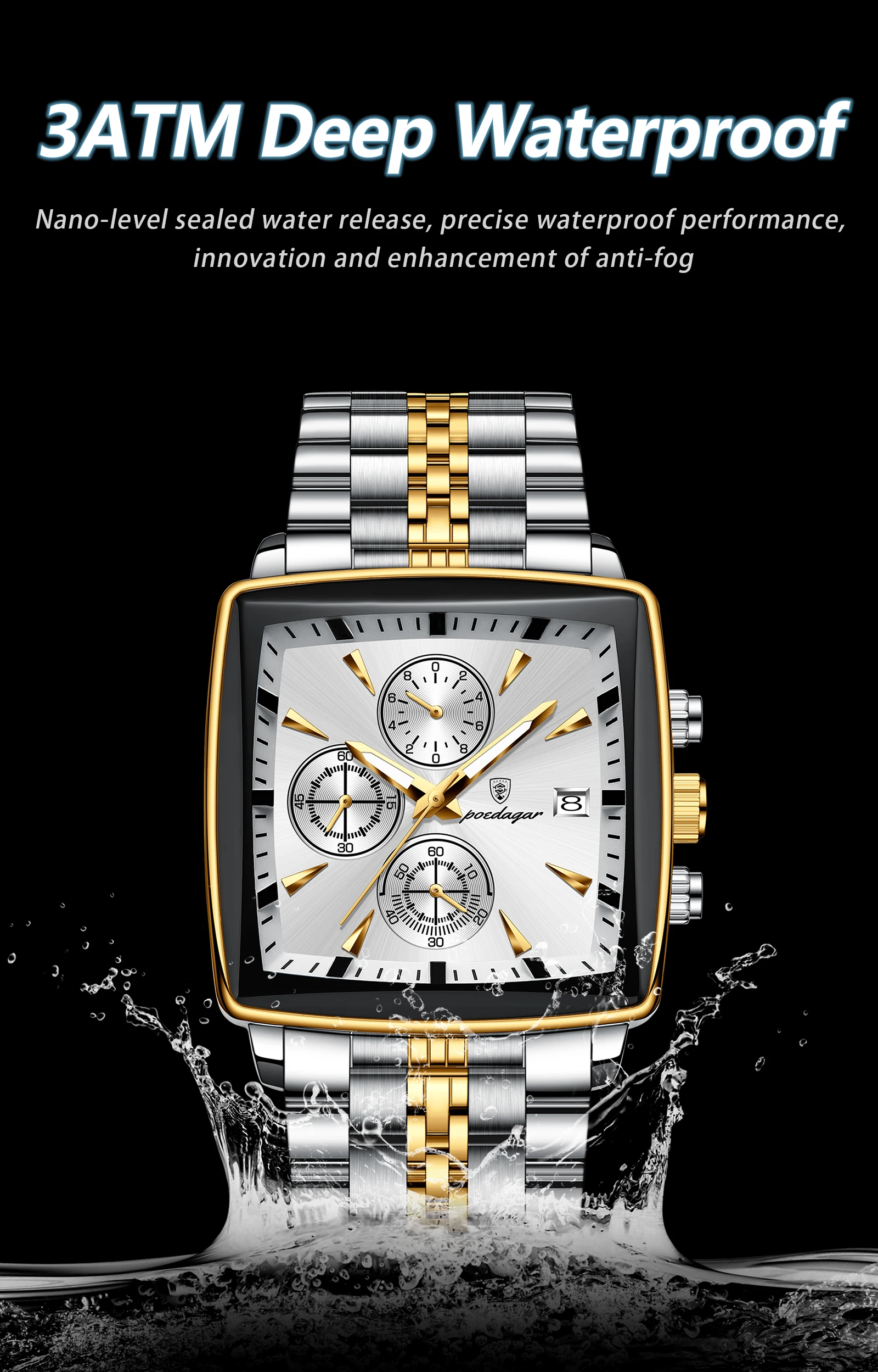 POEDAGAR 866 Quartz Chronograph Watch information.