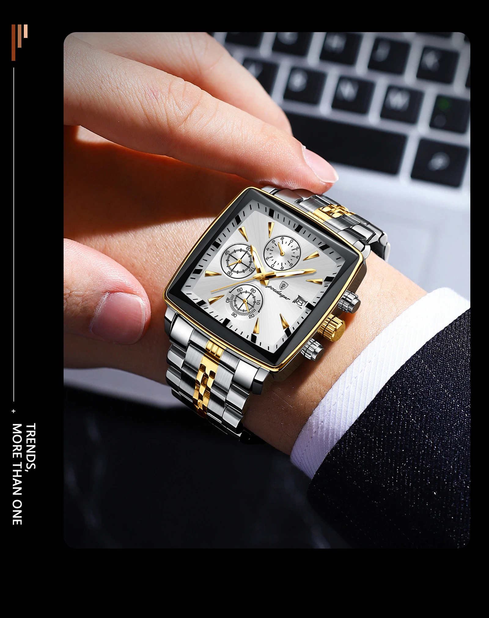 POEDAGAR 866 Quartz Chronograph Watch information.