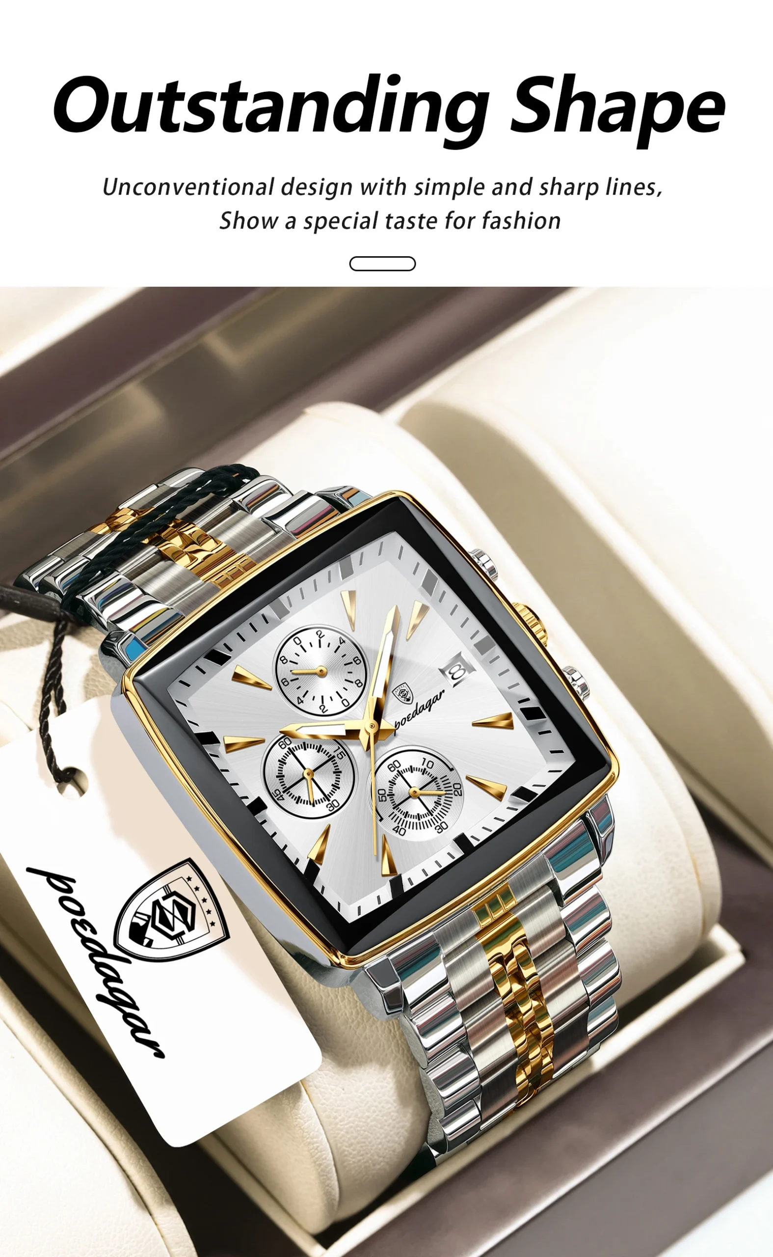 POEDAGAR 866 Quartz Chronograph Watch information.