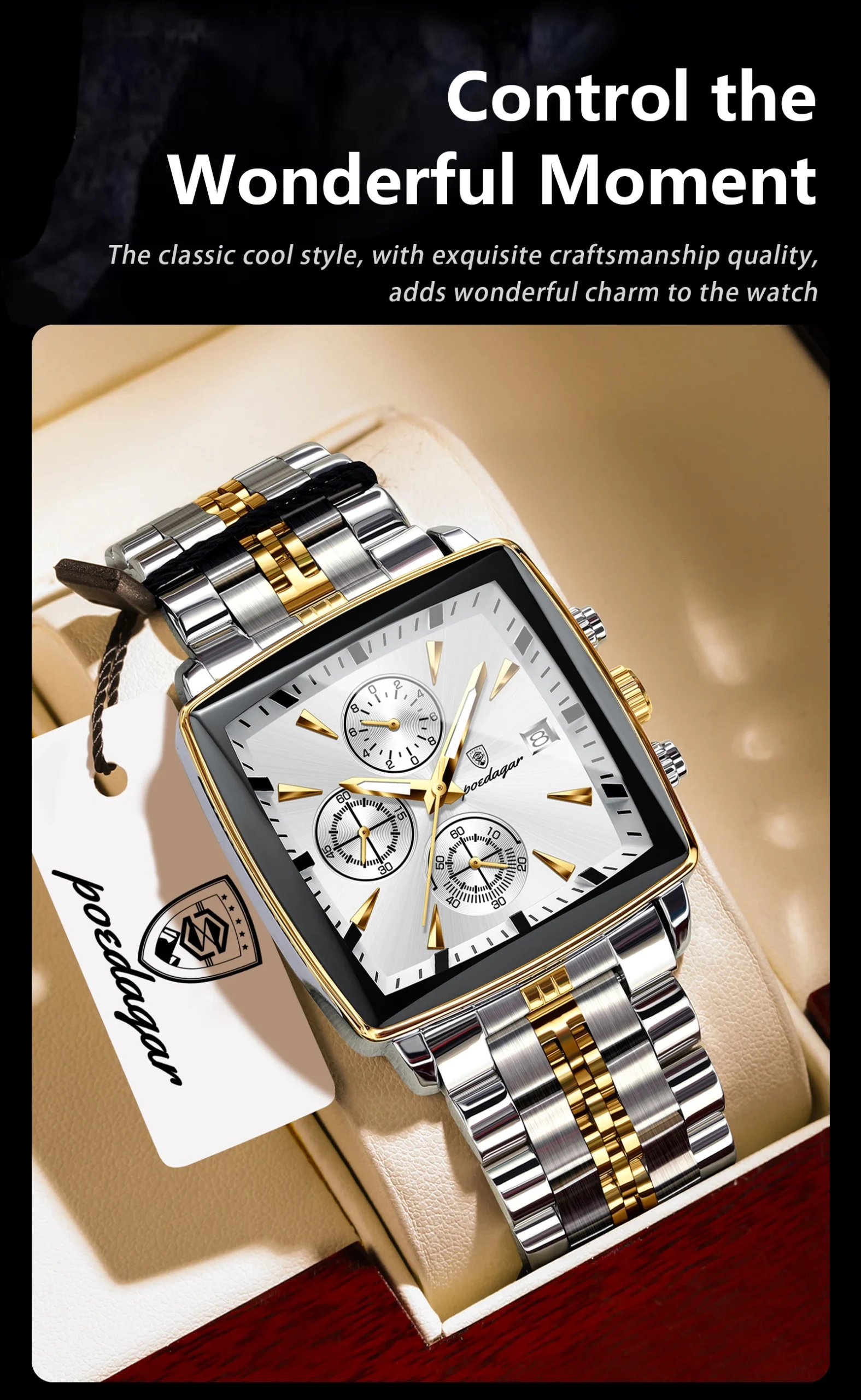 POEDAGAR 866 Quartz Chronograph Watch information.