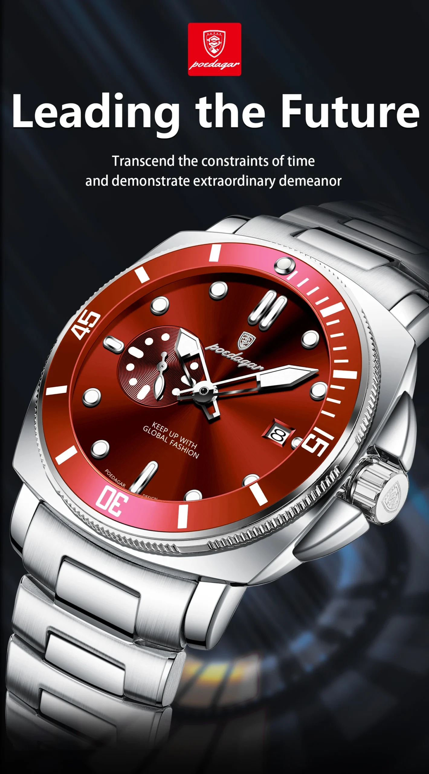 POEDAGAR 873 Quartz Analog Watch information.