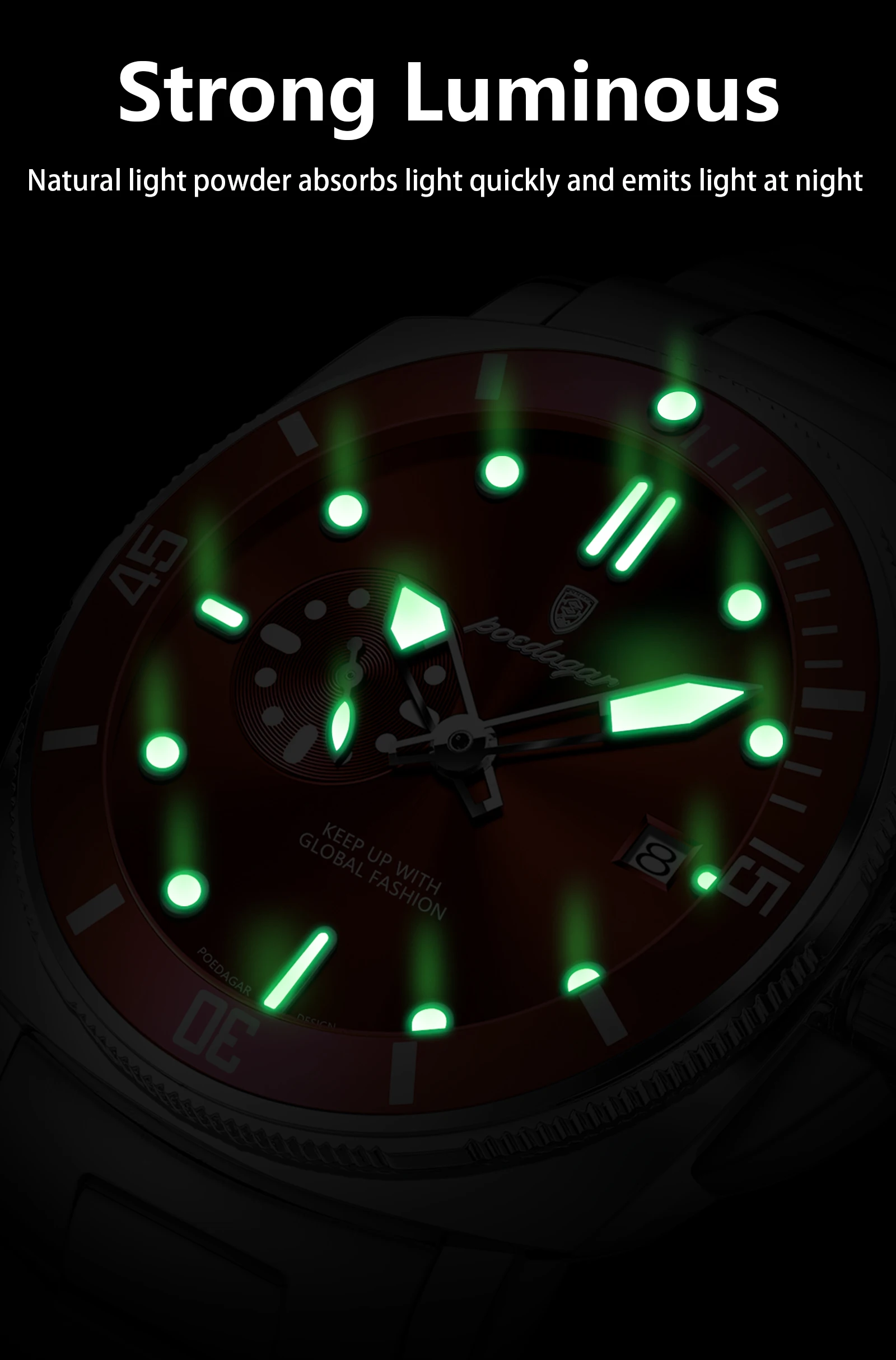 POEDAGAR 873 Quartz Analog Watch information.