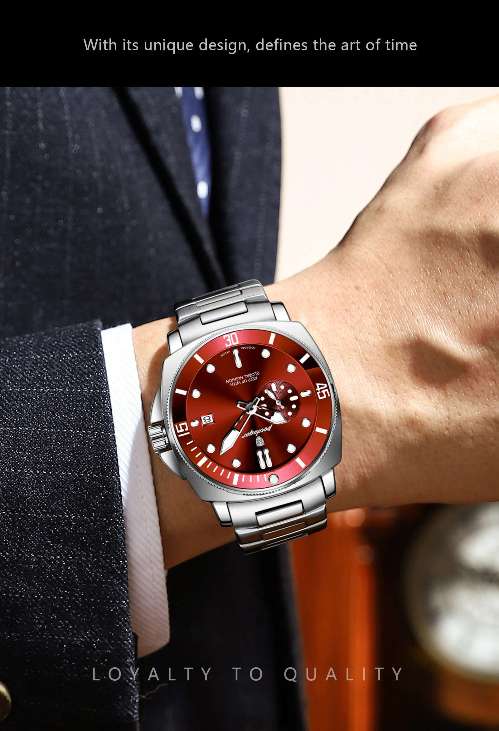 POEDAGAR 873 Quartz Analog Watch information.