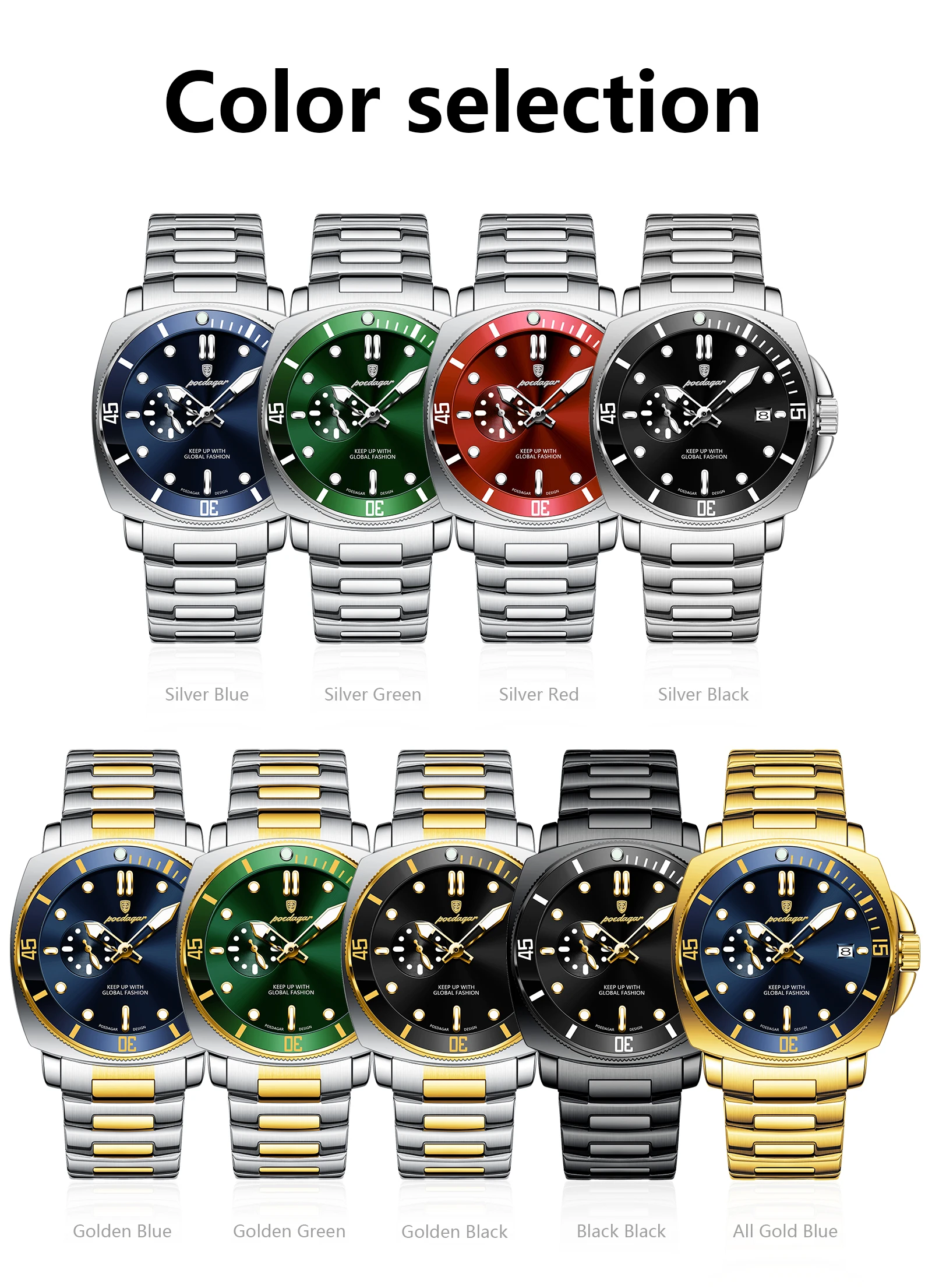 POEDAGAR 873 Quartz Analog Watch information.