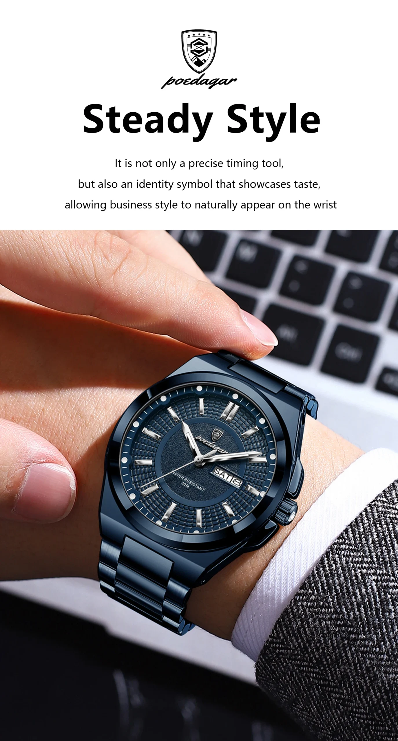 POEDAGAR 896 Quartz Analog Watch information.