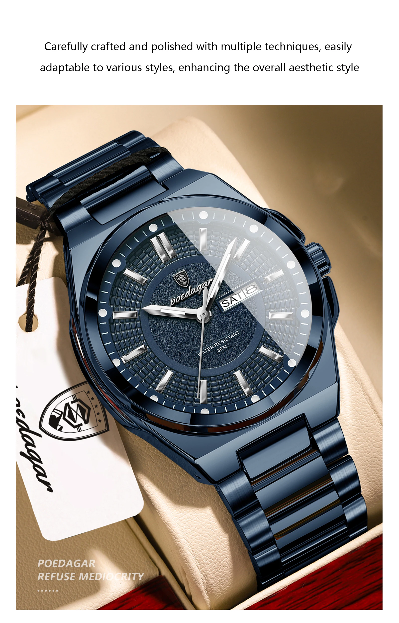POEDAGAR 896 Quartz Analog Watch information.