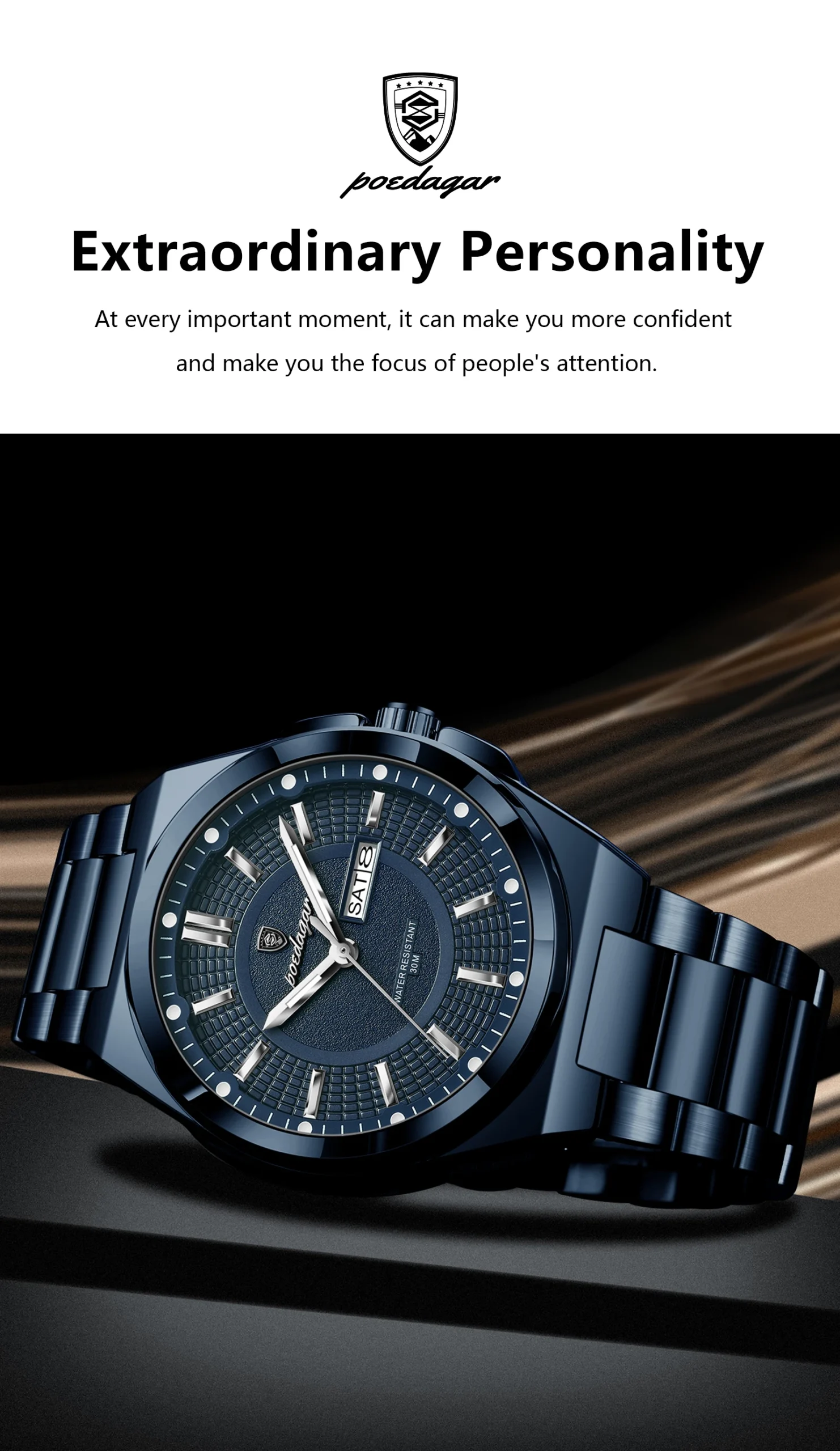 POEDAGAR 896 Quartz Analog Watch information.