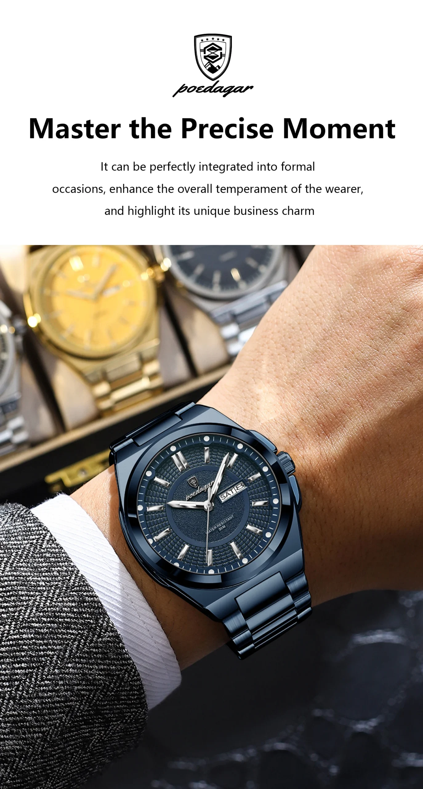 POEDAGAR 896 Quartz Analog Watch information.