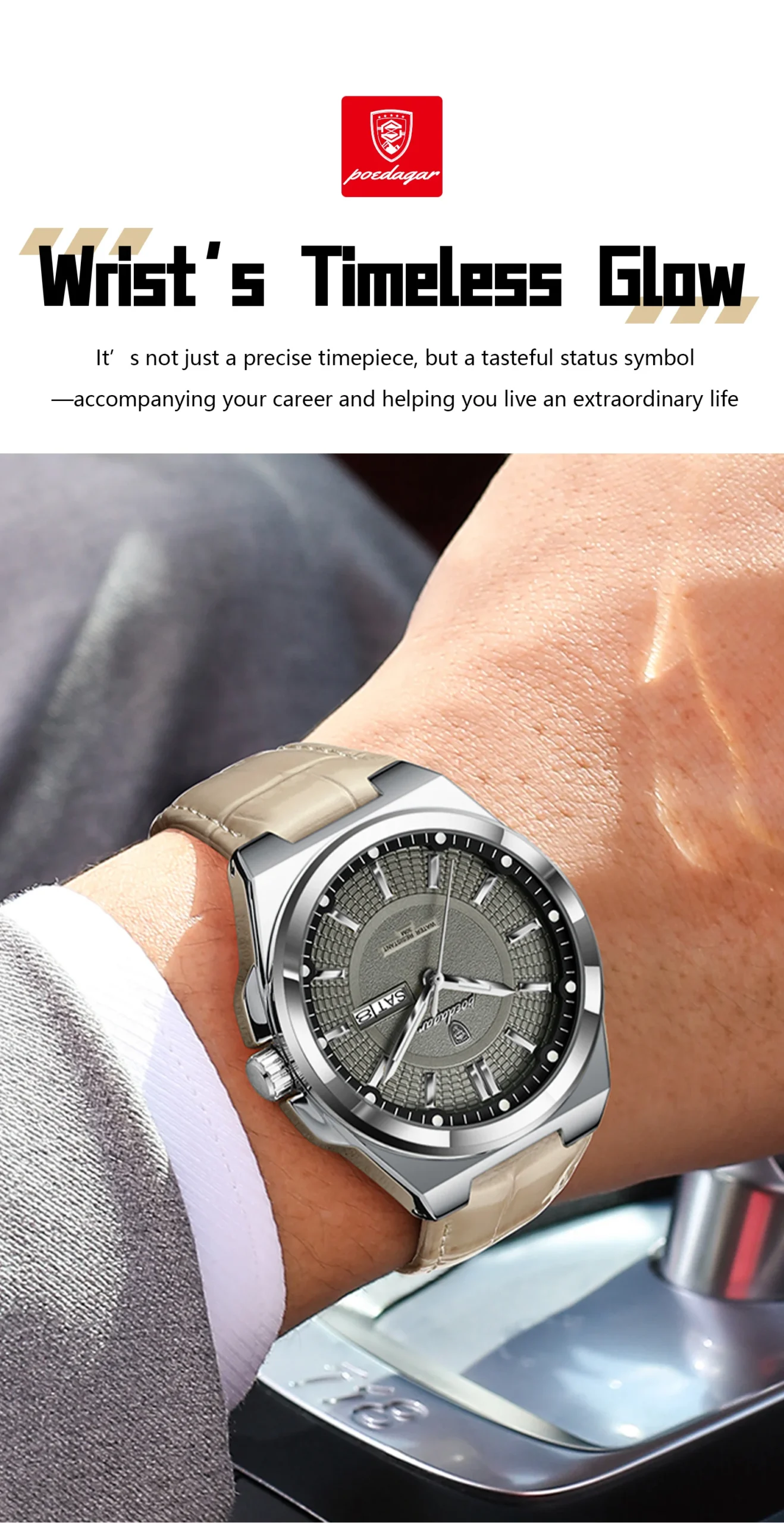 POEDAGAR 896L Quartz Analog Watch information.