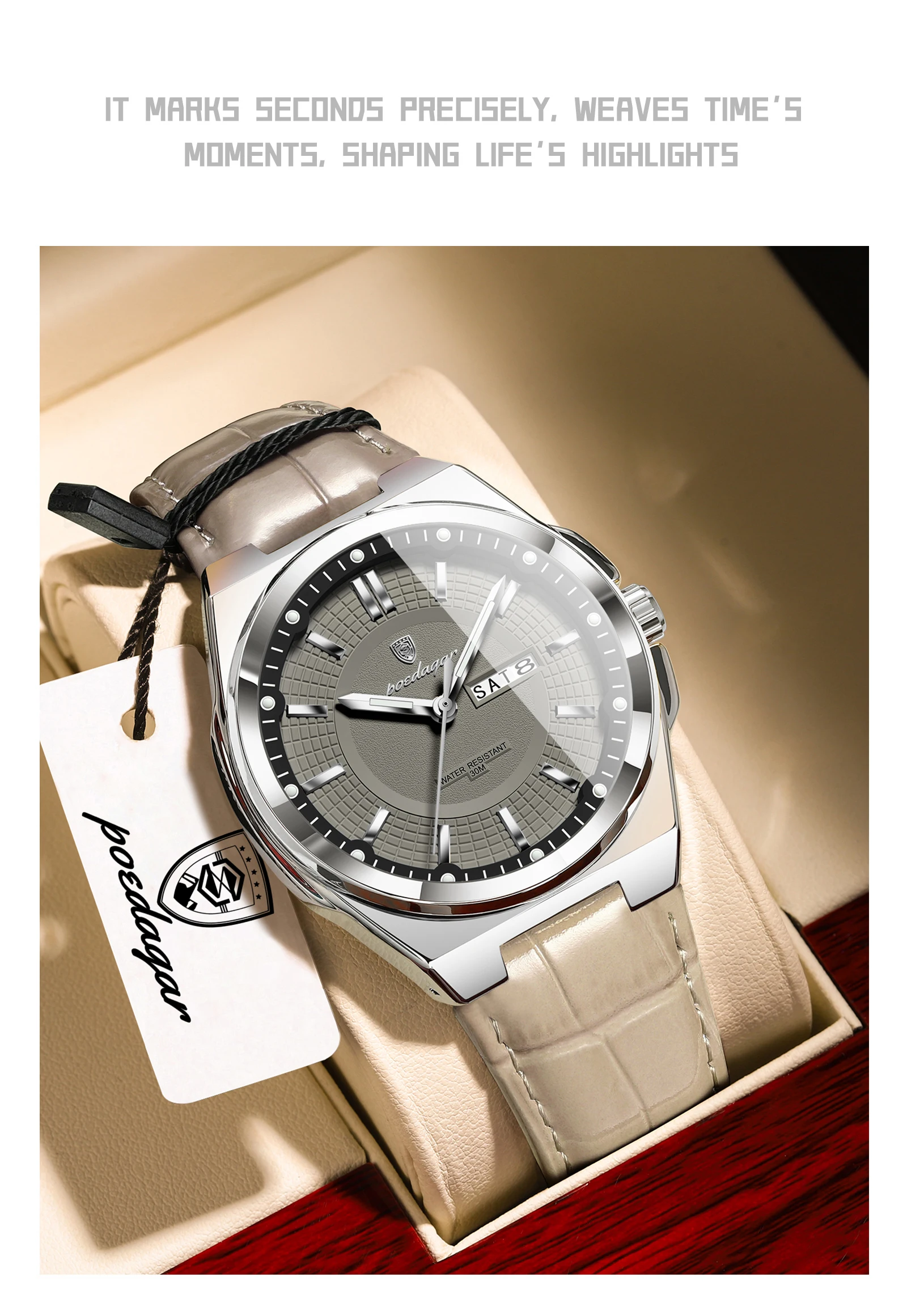 POEDAGAR 896L Quartz Analog Watch information.
