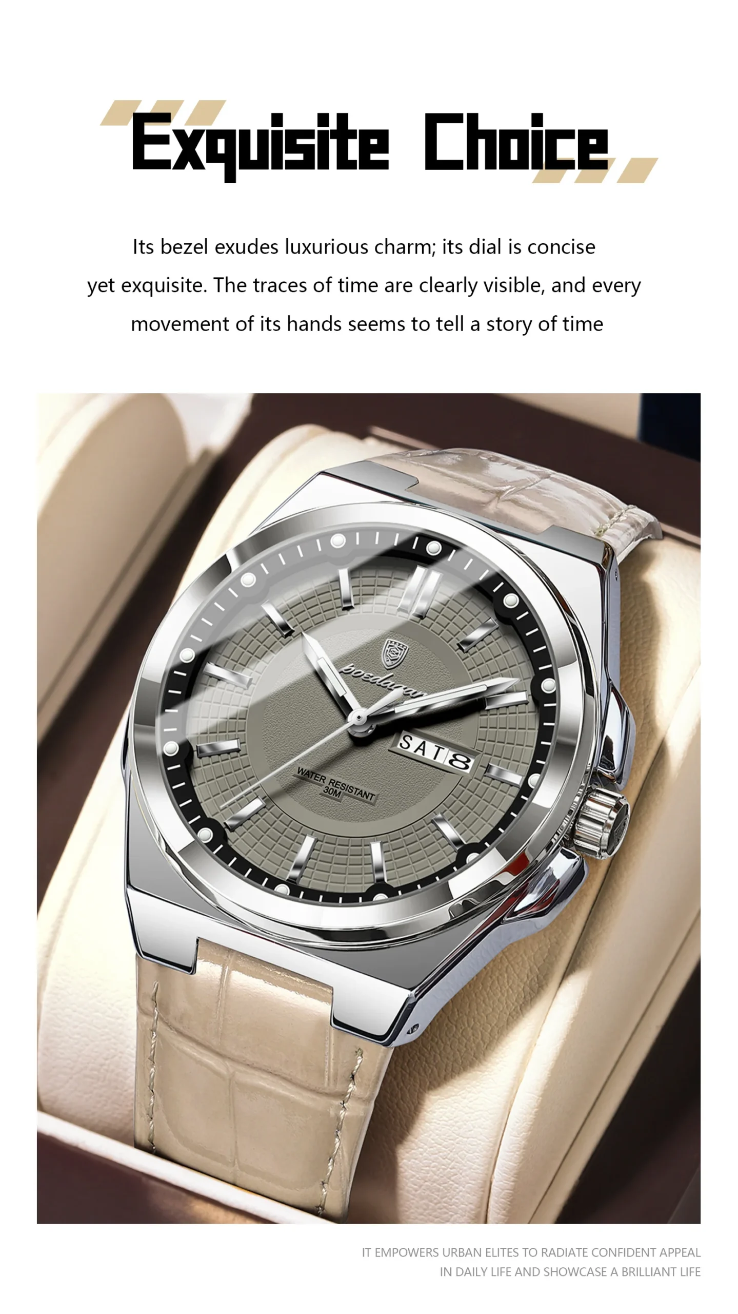 POEDAGAR 896L Quartz Analog Watch information.