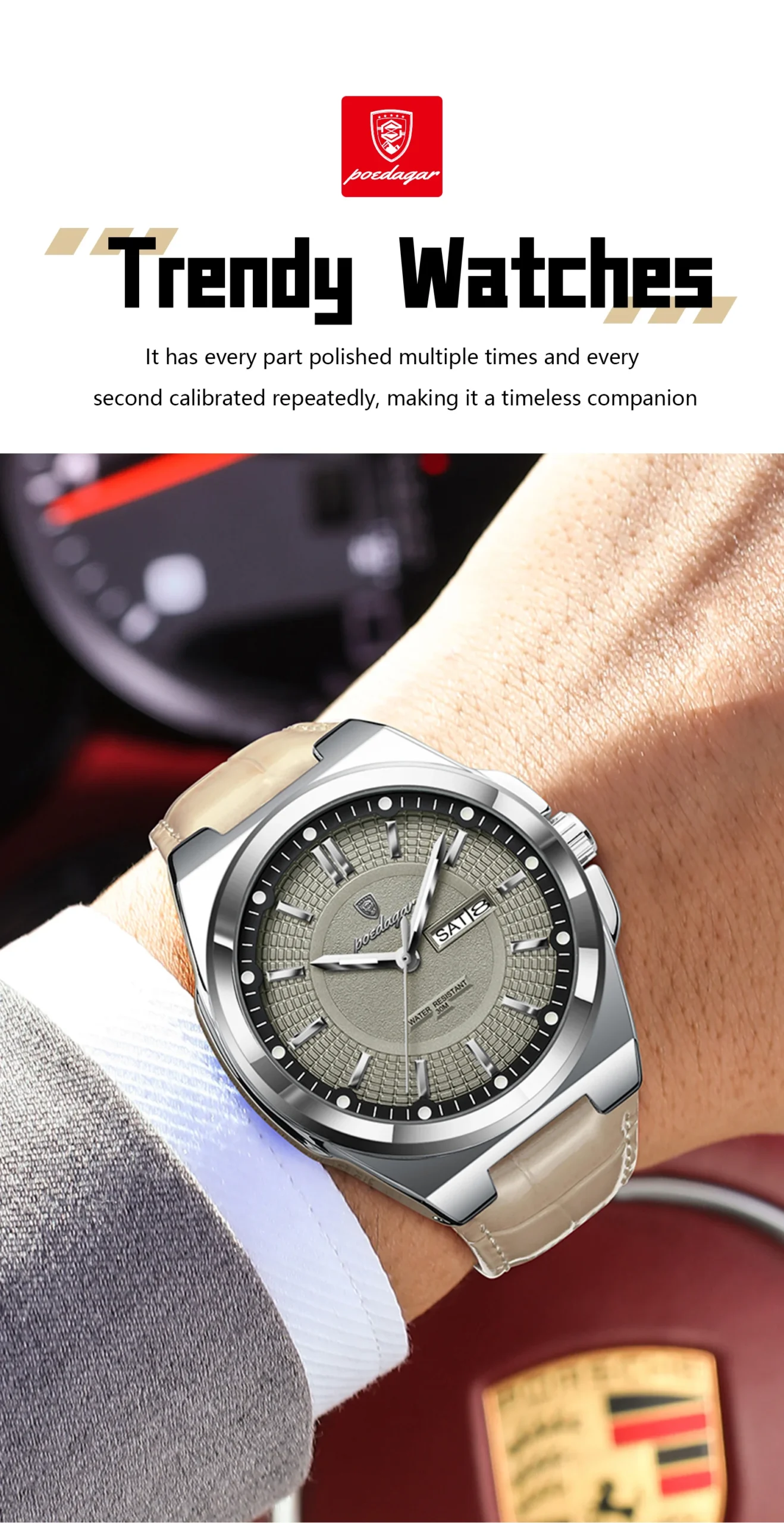 POEDAGAR 896L Quartz Analog Watch information.