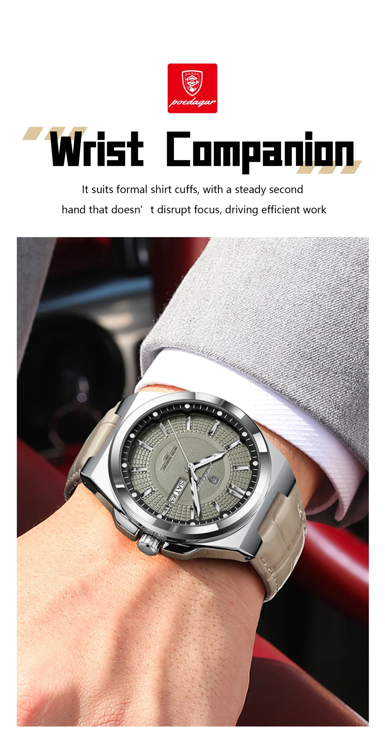 POEDAGAR 896L Quartz Analog Watch information.