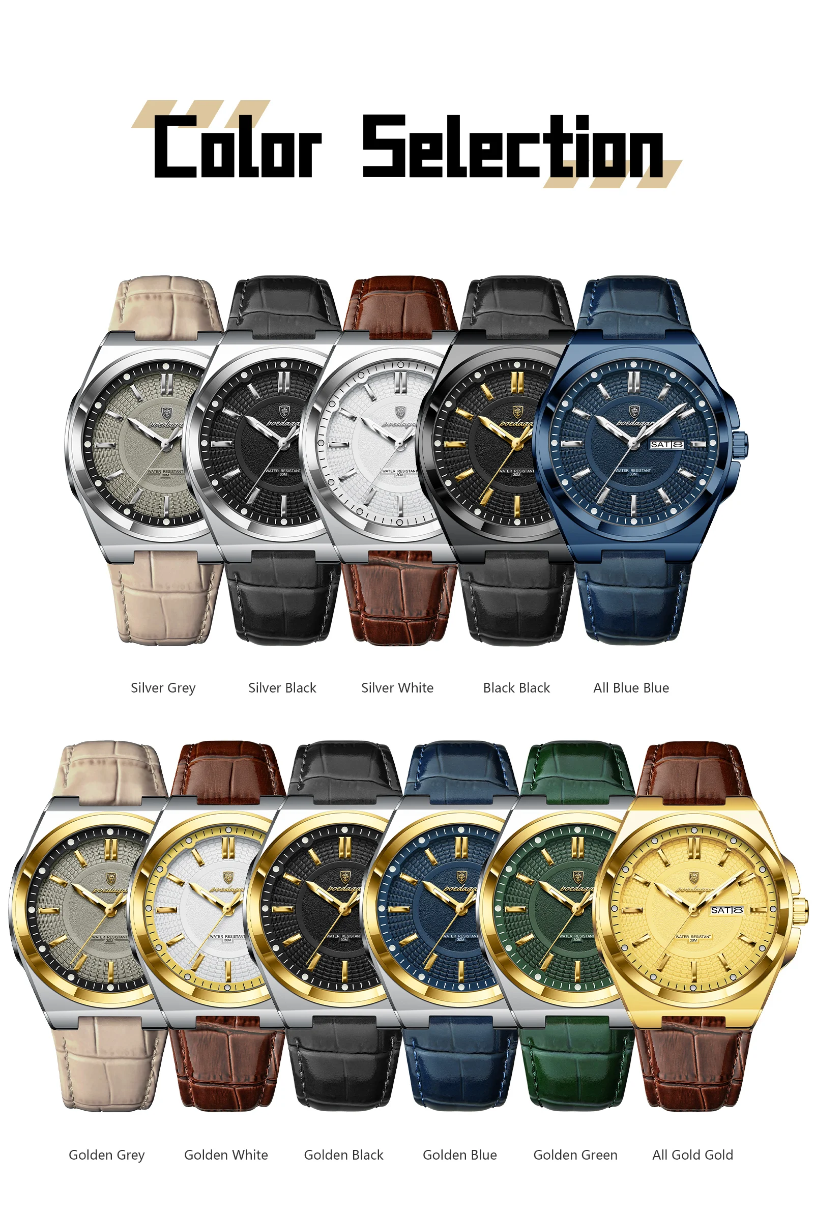 POEDAGAR 896L Quartz Analog Watch information.