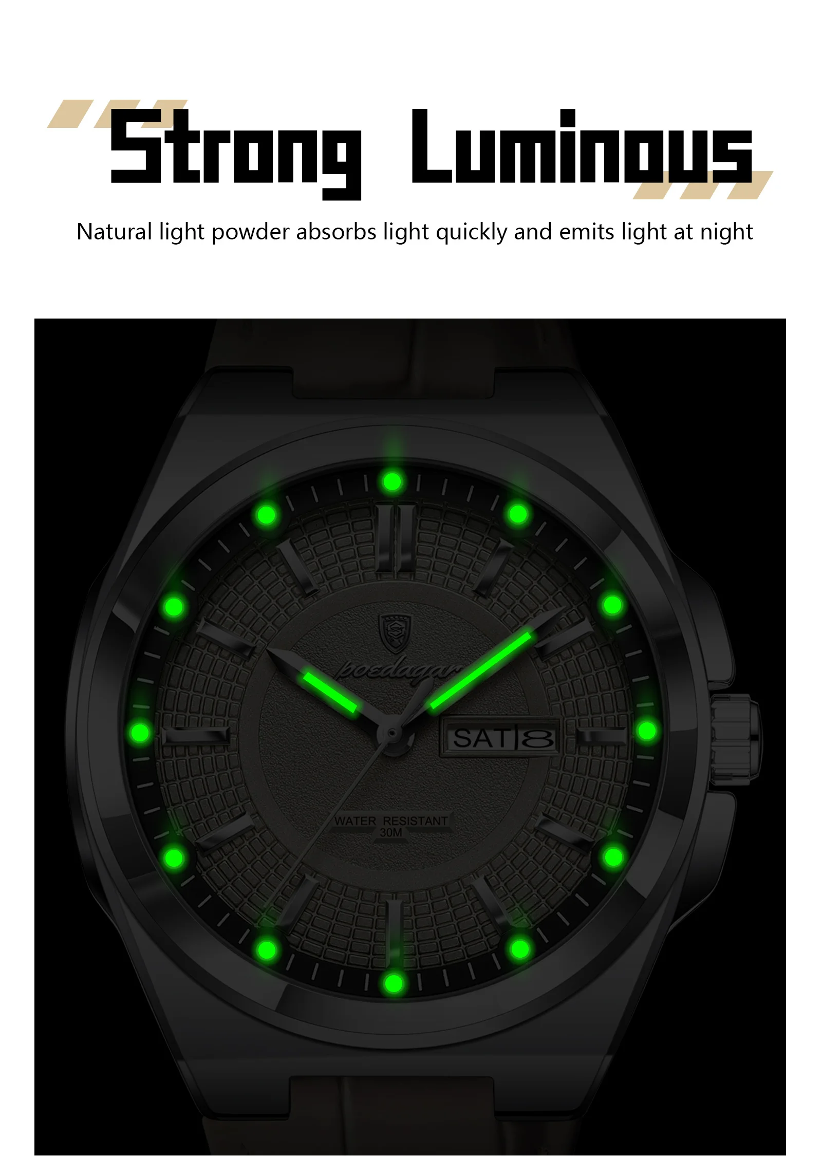 POEDAGAR 896L Quartz Analog Watch information.