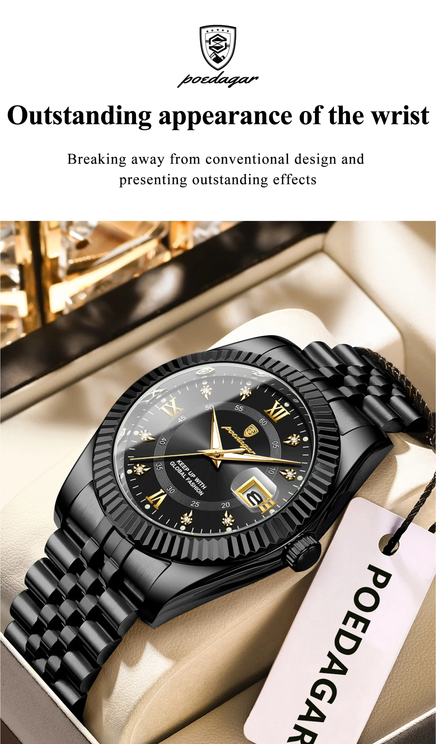 POEDAGAR 910 Quartz Analog Watch information.