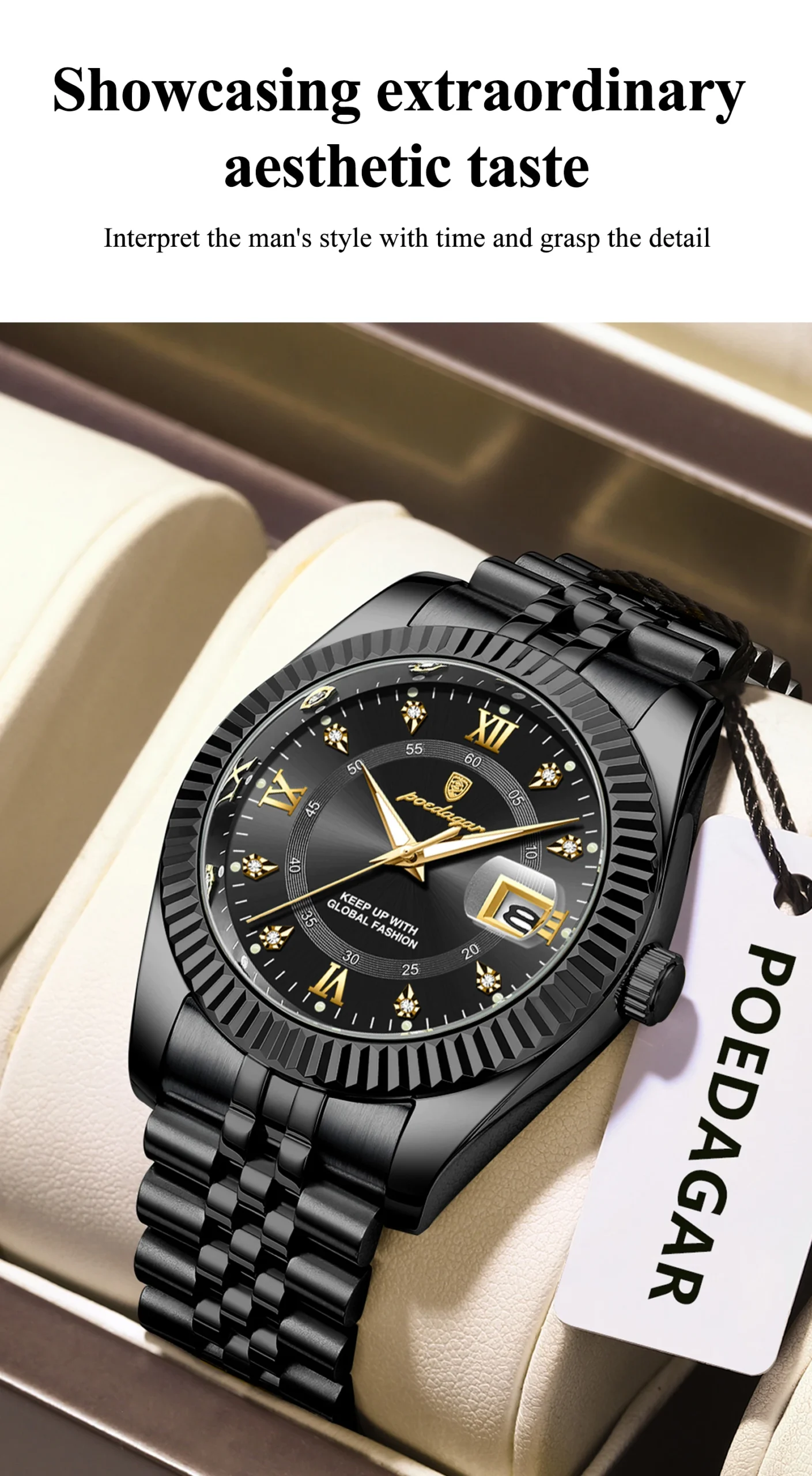 POEDAGAR 910 Quartz Analog Watch information.