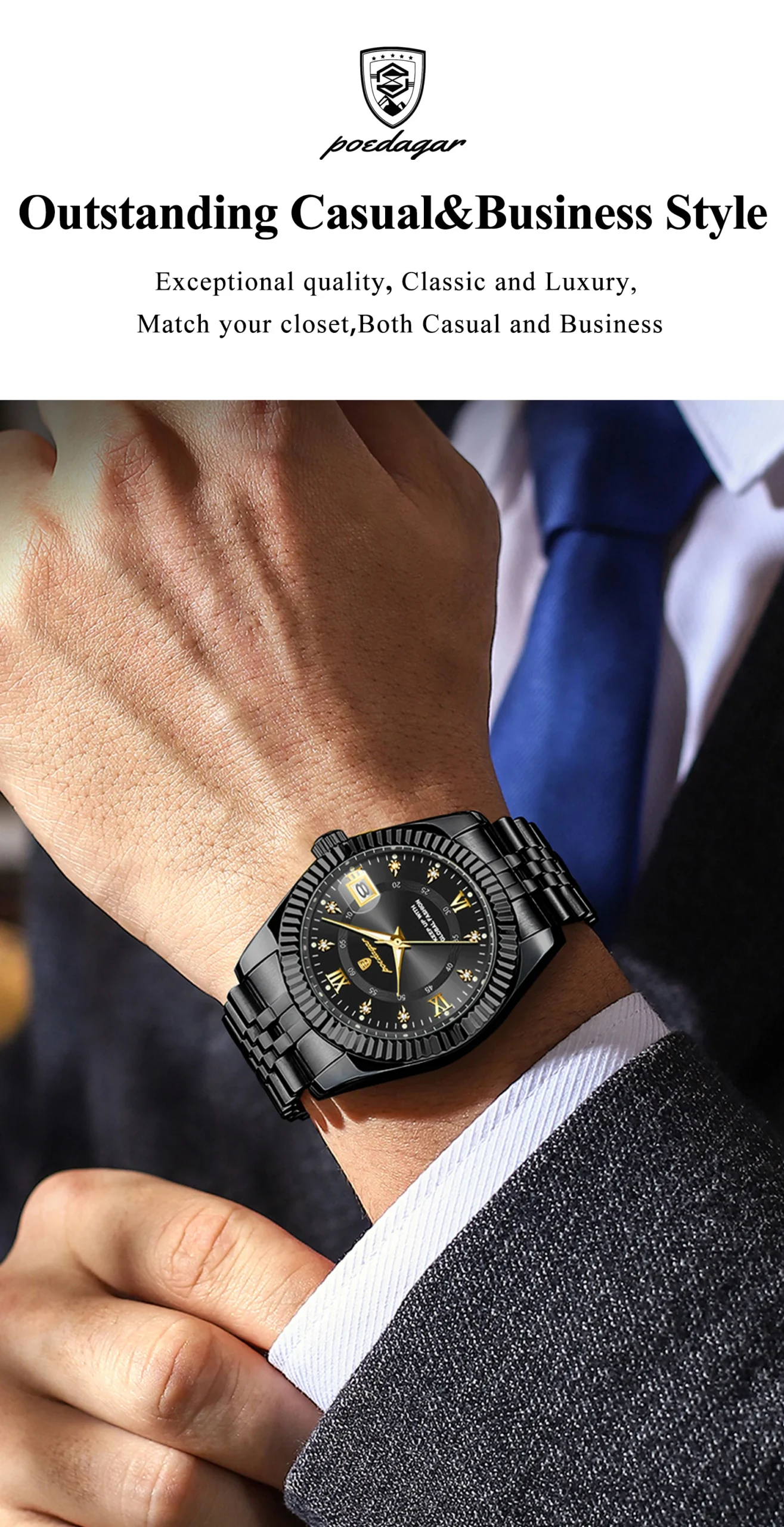POEDAGAR 910 Quartz Analog Watch information.