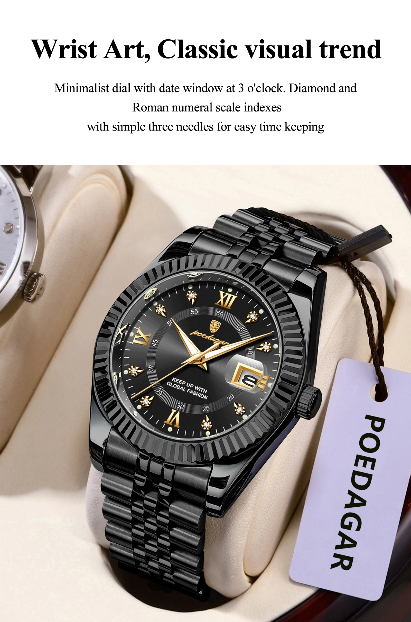 POEDAGAR 910 Quartz Analog Watch information.