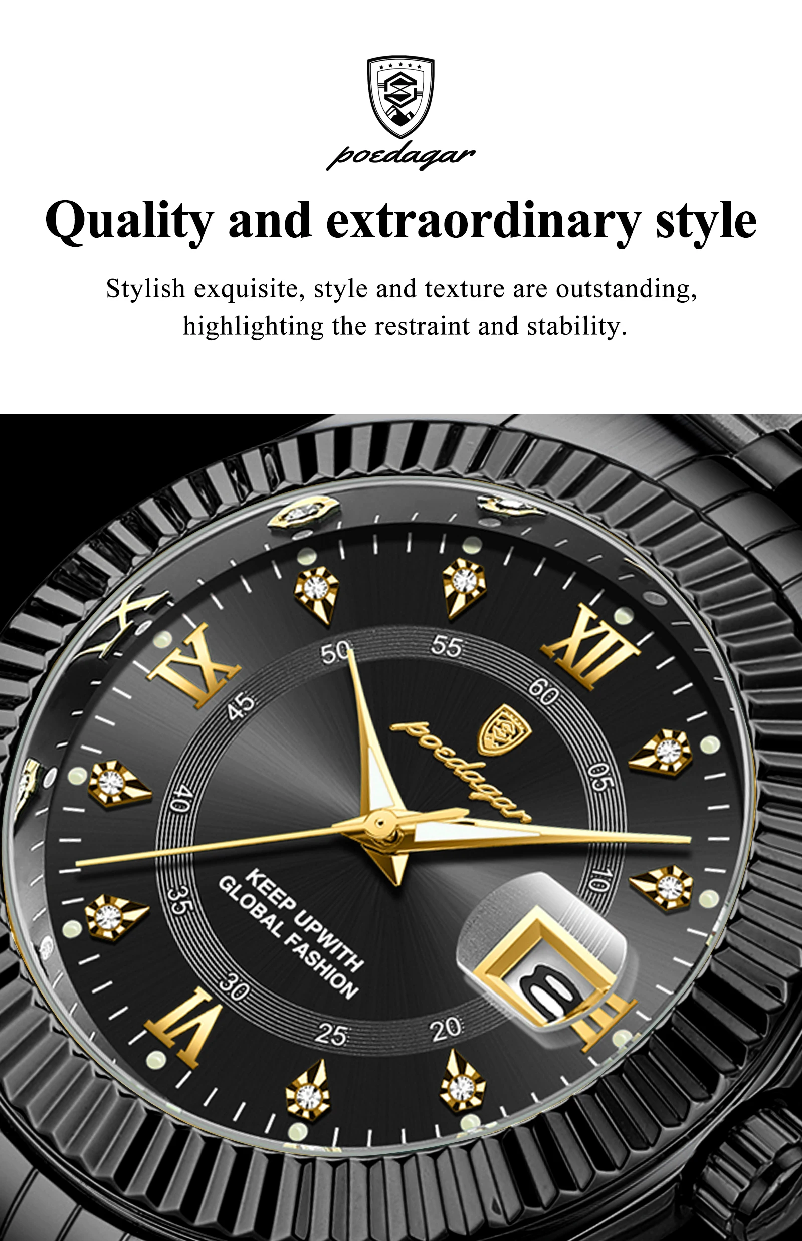 POEDAGAR 910 Quartz Analog Watch information.