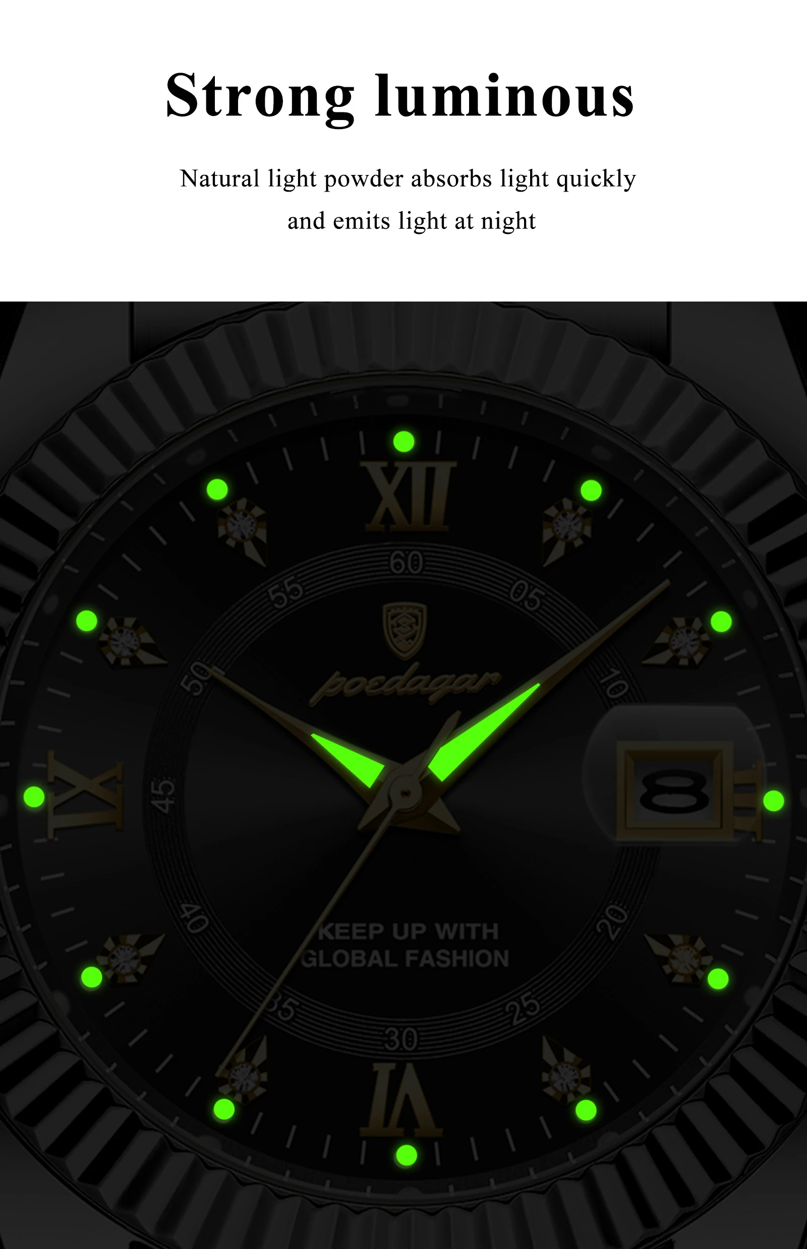 POEDAGAR 910 Quartz Analog Watch information.