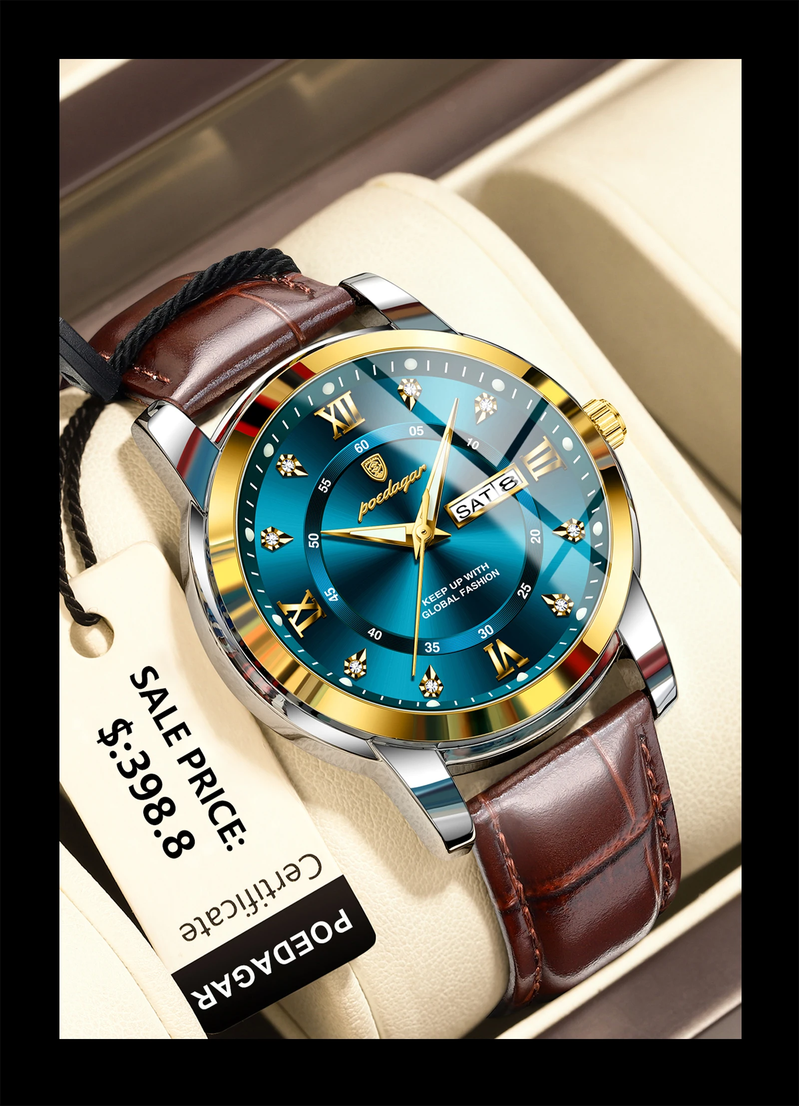 POEDAGAR 936L Quartz Analog Watch information.