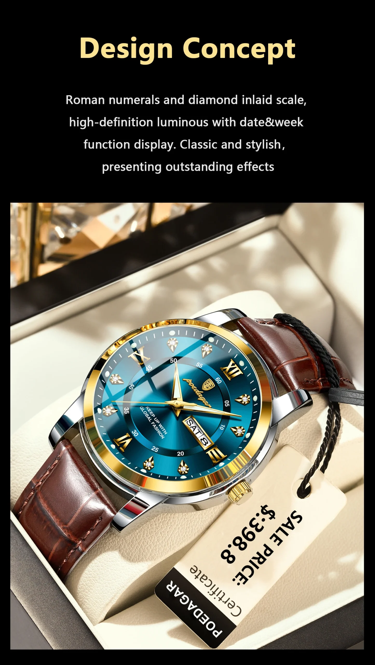 POEDAGAR 936L Quartz Analog Watch information.